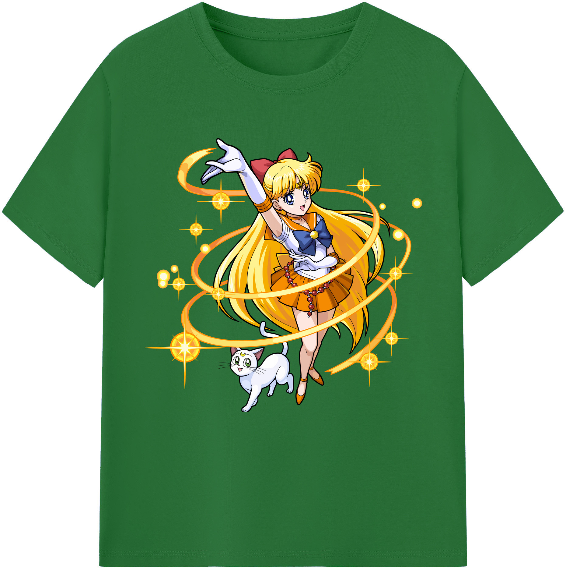 （画像用） 美少女戦士セーラームーン 愛野 美奈子 あいの みなこ Sailor Moon Aino Minako 綿100％半袖Tシャツ（フロントプリント）