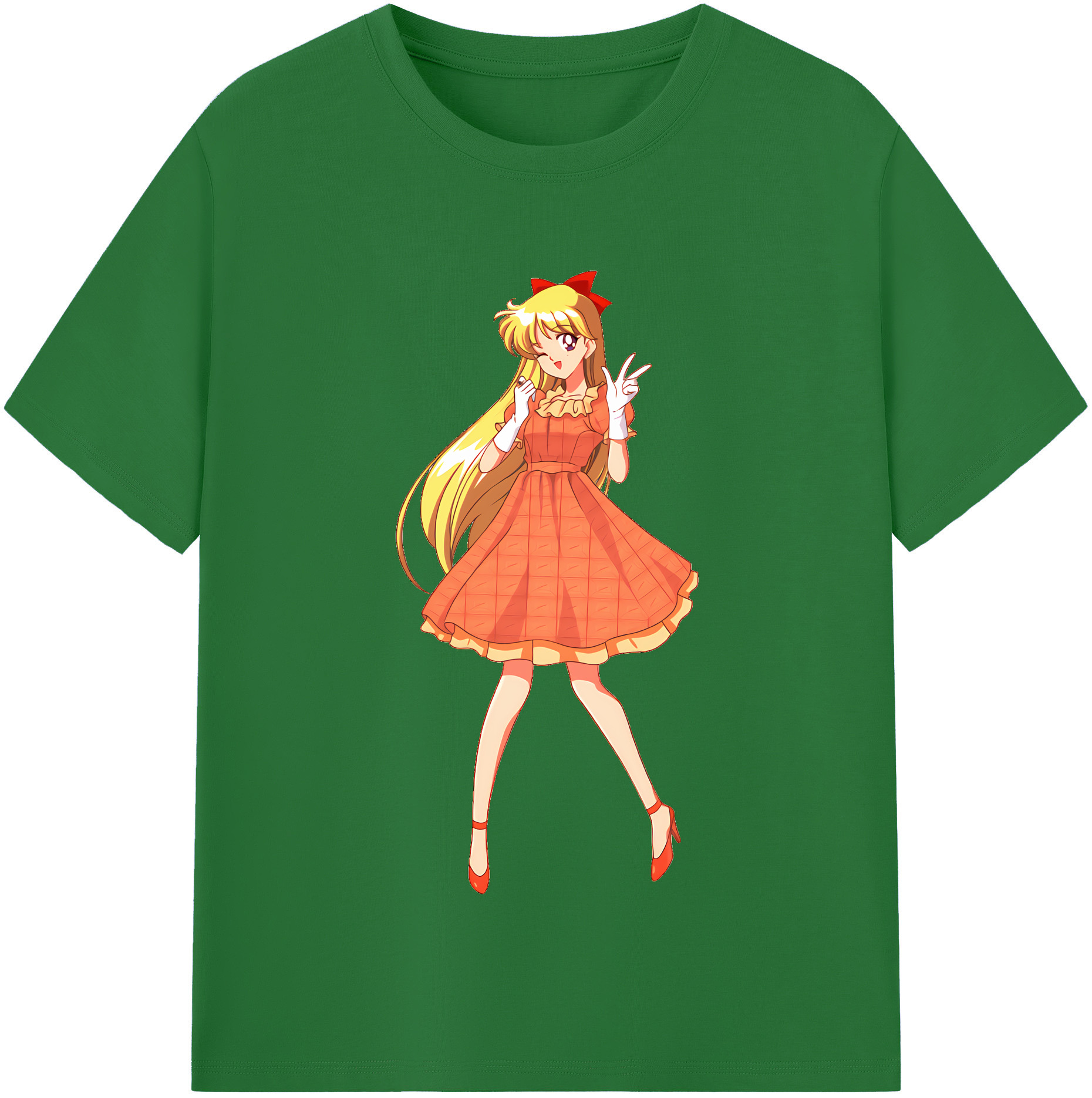 （画像用） 美少女戦士セーラームーン 愛野 美奈子 あいの みなこ Sailor Moon Aino Minako 綿100％半袖Tシャツ（フロントプリント）
