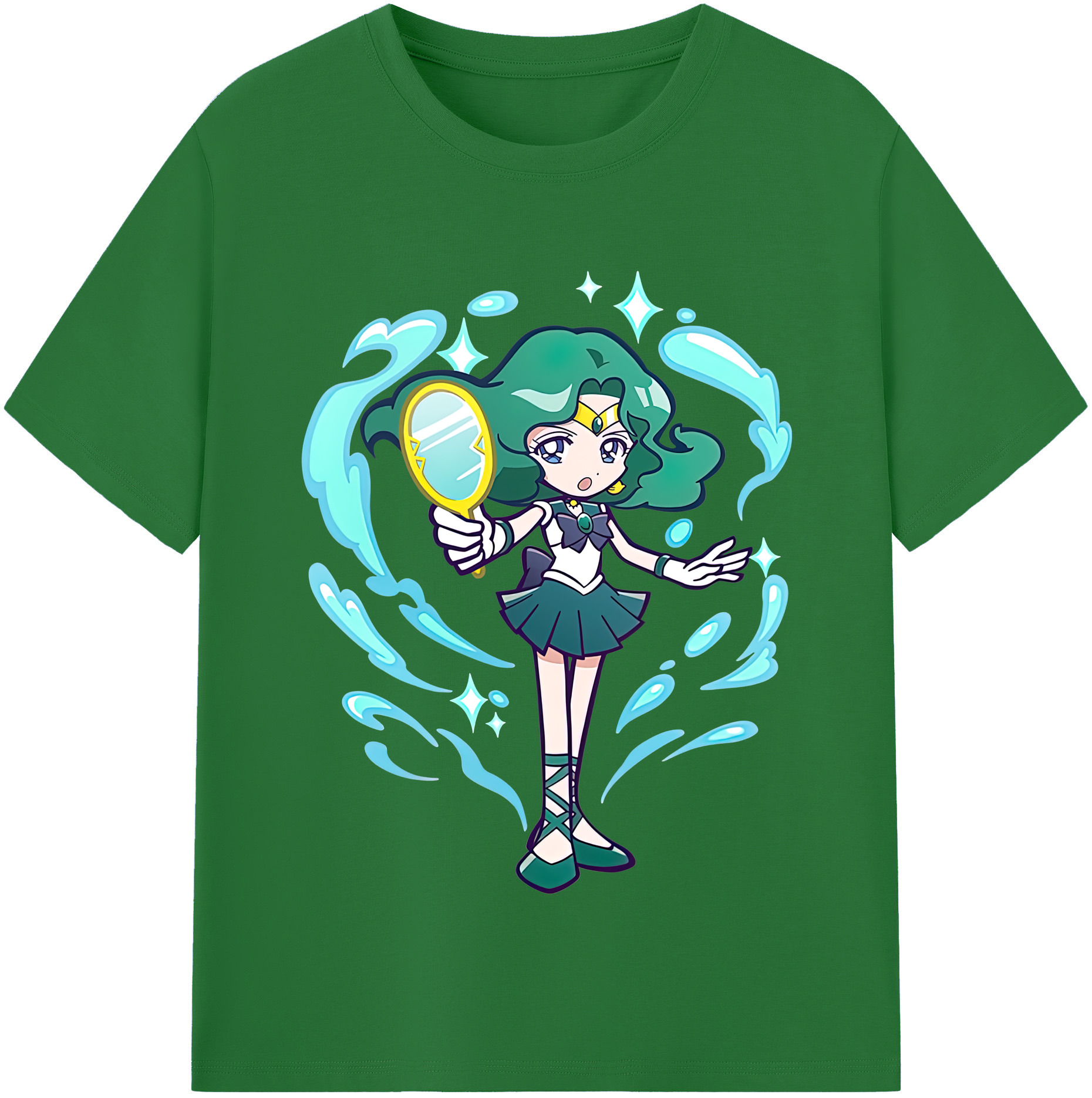 （画像用） 美少女戦士セーラームーン 海王 みちる（かいおう みちる） Sailor Moon Kaiou Michiru 綿100％半袖Tシャツ（フロントプリント）