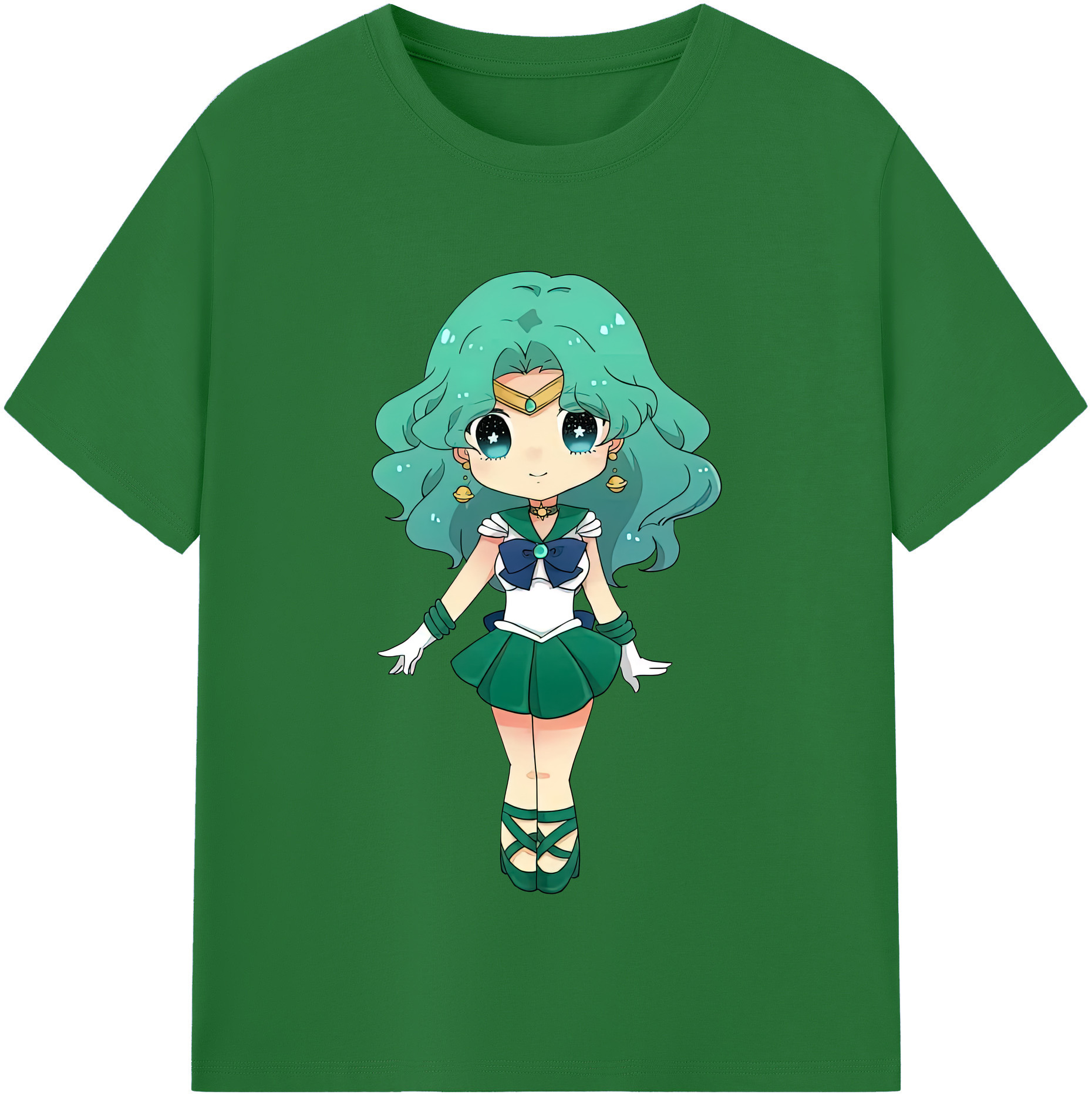 （画像用） 美少女戦士セーラームーン 海王 みちる（かいおう みちる） Sailor Moon Kaiou Michiru 綿100％半袖Tシャツ（フロントプリント）