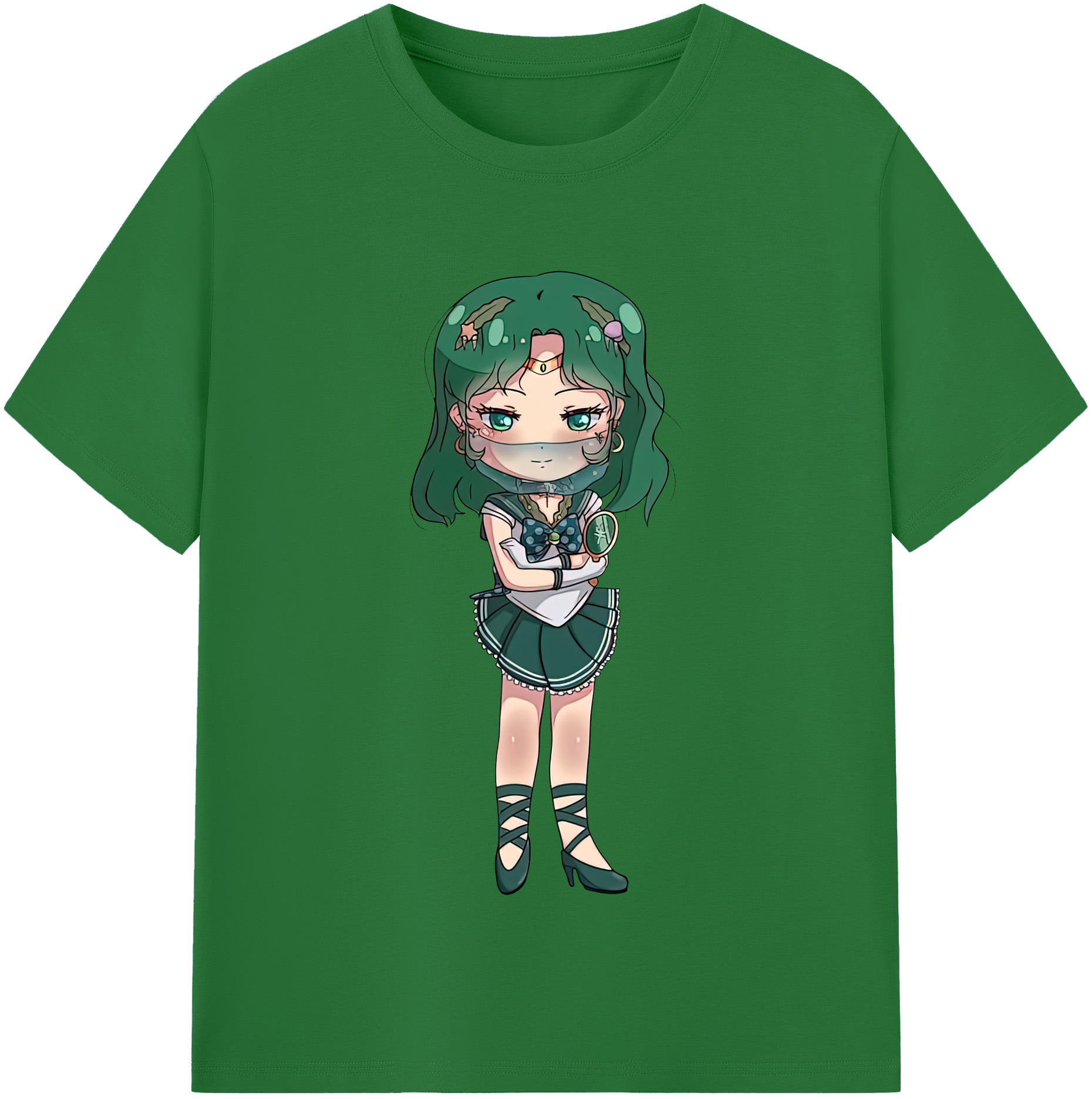 （画像用） 美少女戦士セーラームーン 海王 みちる（かいおう みちる） Sailor Moon Kaiou Michiru 綿100％半袖Tシャツ（フロントプリント）