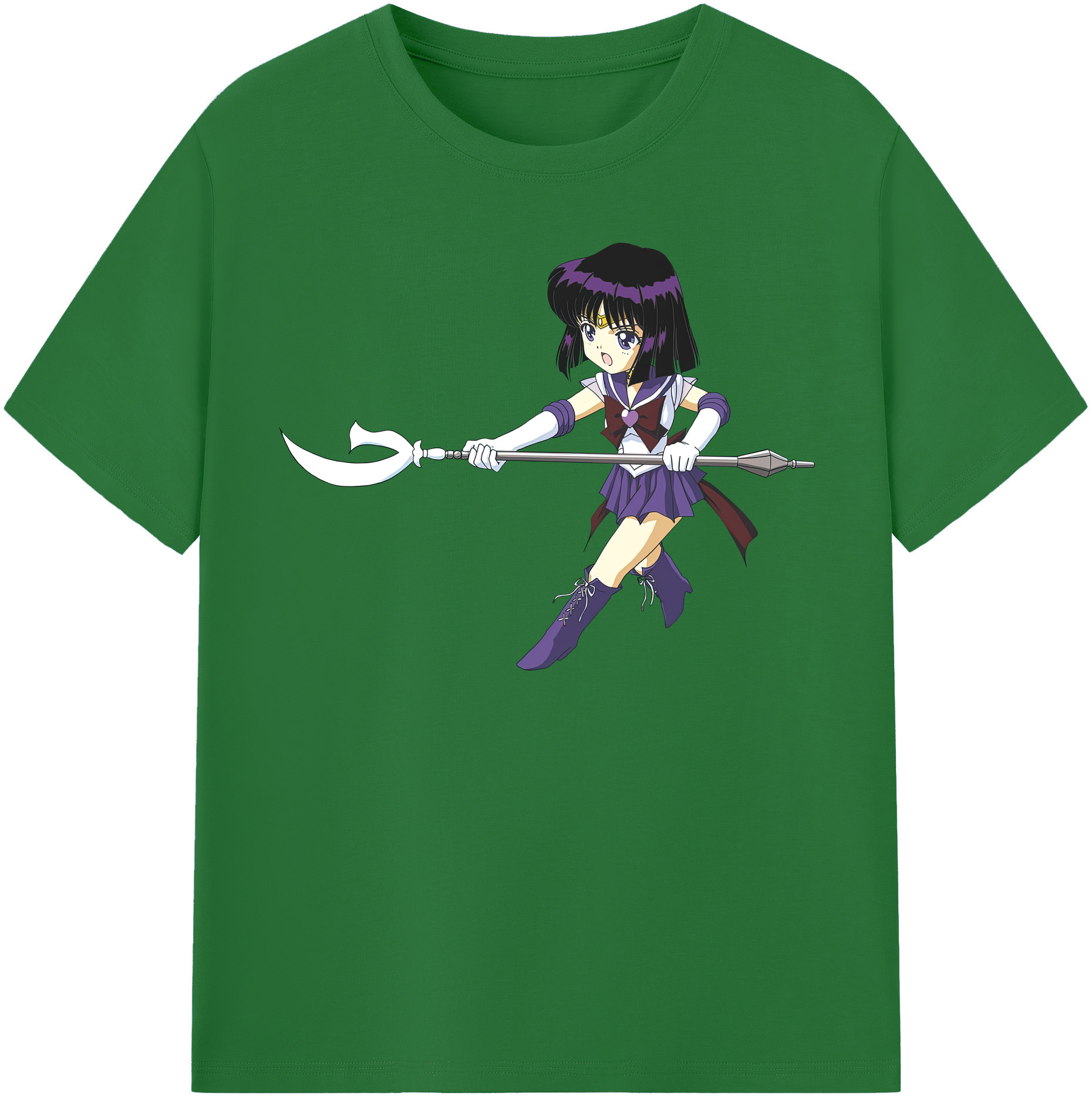 （画像用） 美少女戦士セーラームーン 土萠ほたる Sailor Moon Tomoe Hotaru （セーラーサターン；Sailor Saturn） 綿100％半袖Tシャツ（フロントプリント）