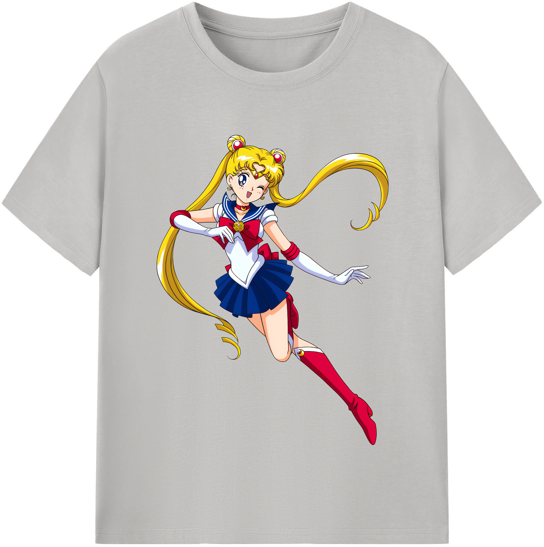 （画像用） 美少女戦士セーラームーン 月野 うさぎ つきの うさぎ Sailor Moon Tsukino Usagi 綿100％半袖Tシャツ（フロントプリント）