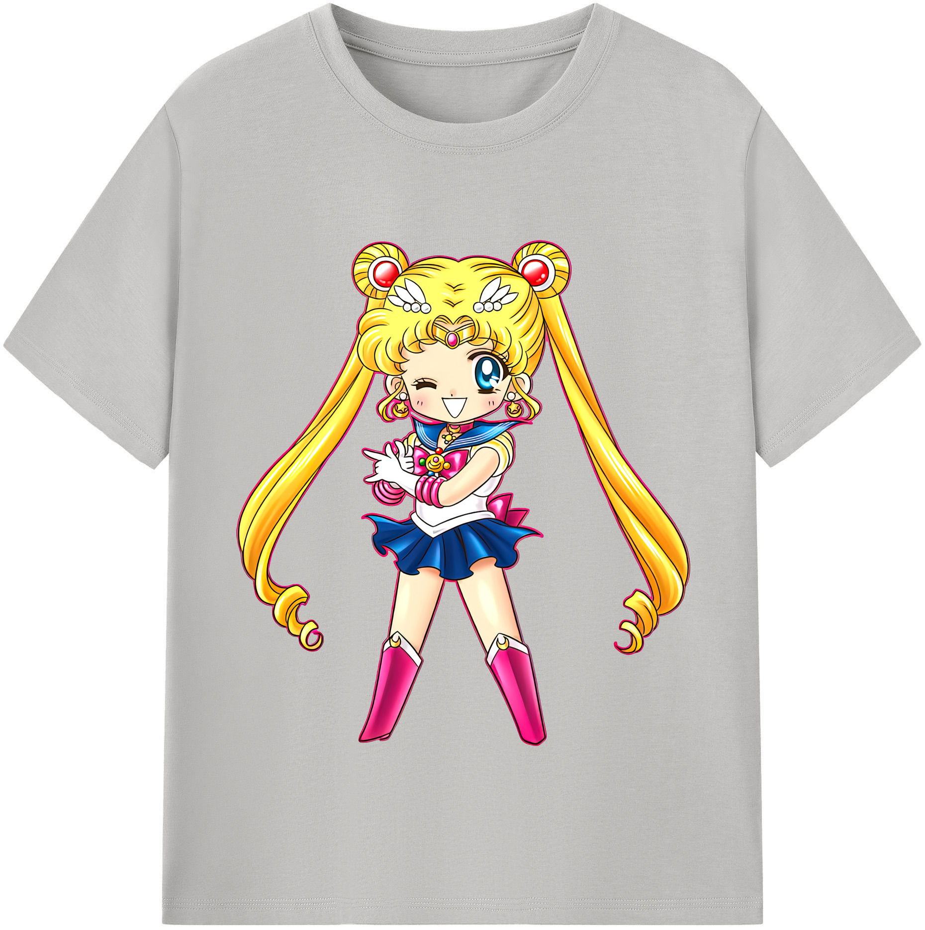 （画像用） 美少女戦士セーラームーン 月野 うさぎ つきの うさぎ Sailor Moon Tsukino Usagi 綿100％半袖Tシャツ（フロントプリント）