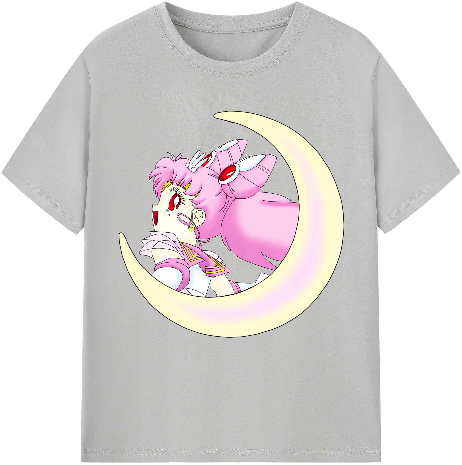 （画像用） 美少女戦士セーラームーン ちびうさ Sailor Moon Chibiusa Tsukino Usagi Small Lady Serenity 綿100％半袖Tシャツ（フロントプリント）