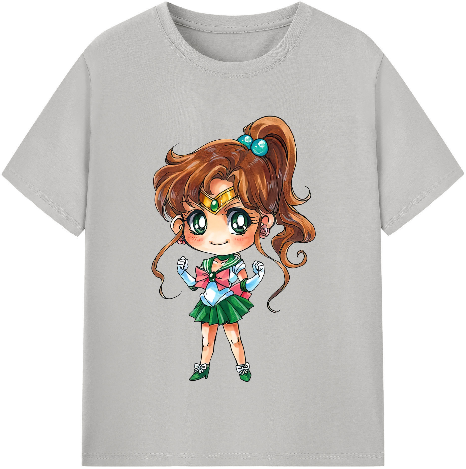 （画像用） 美少女戦士セーラームーン 木野 まこと きの まこと Sailor Moon Kino Makoto （セーラージュピター；Sailor Jupiter） 綿100％半袖Tシャツ（フロントプリント）