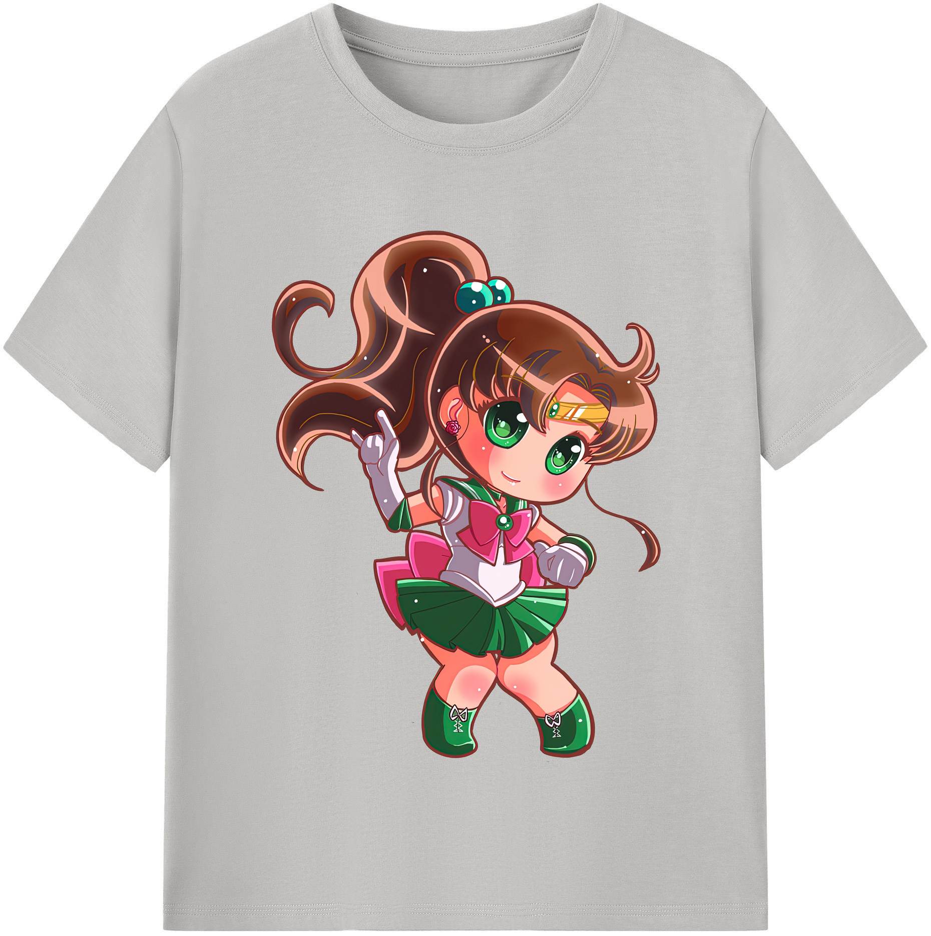 （画像用） 美少女戦士セーラームーン 木野 まこと きの まこと Sailor Moon Kino Makoto （セーラージュピター；Sailor Jupiter） 綿100％半袖Tシャツ（フロントプリント）