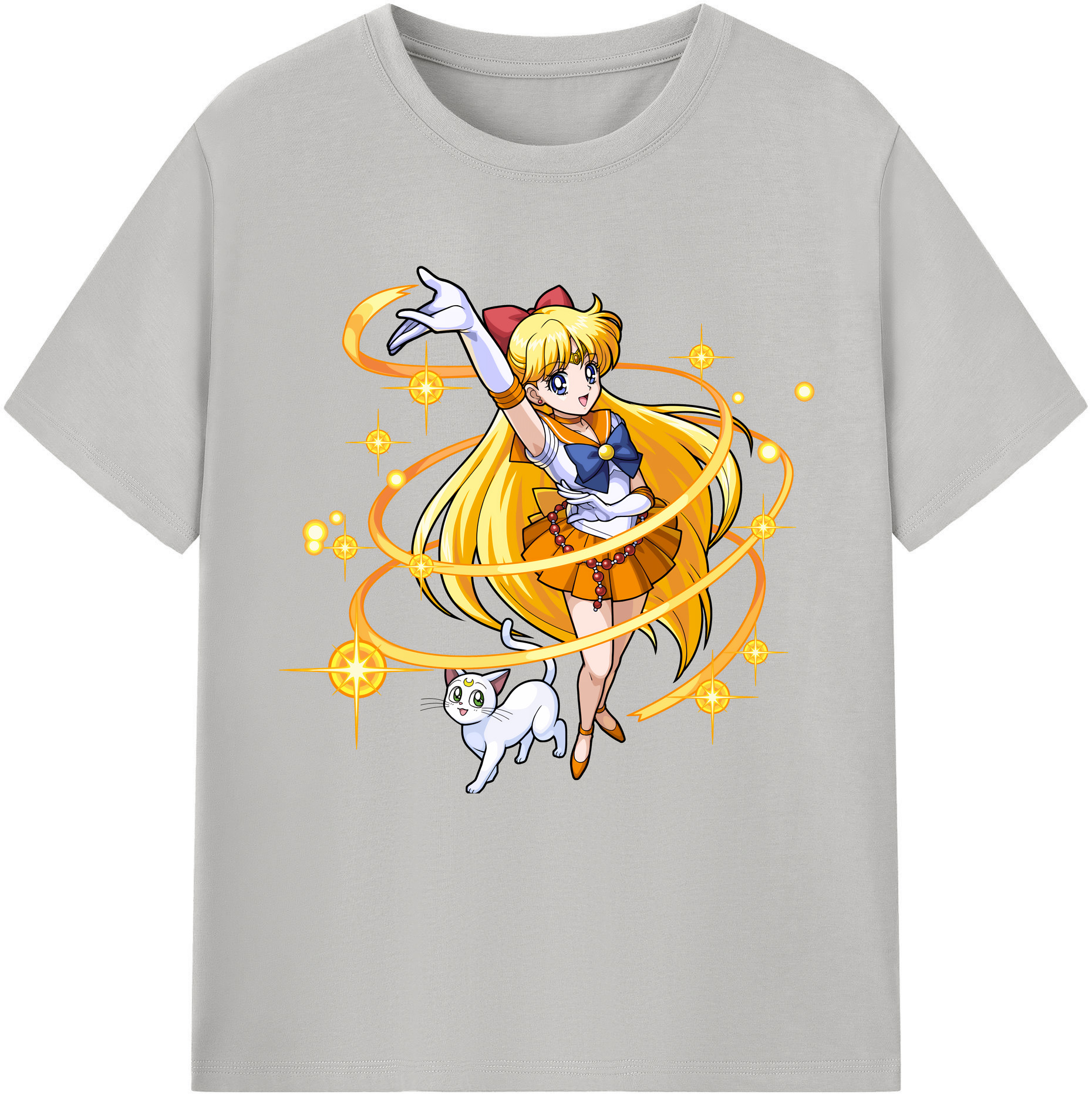 （画像用） 美少女戦士セーラームーン 愛野 美奈子 あいの みなこ Sailor Moon Aino Minako 綿100％半袖Tシャツ（フロントプリント）