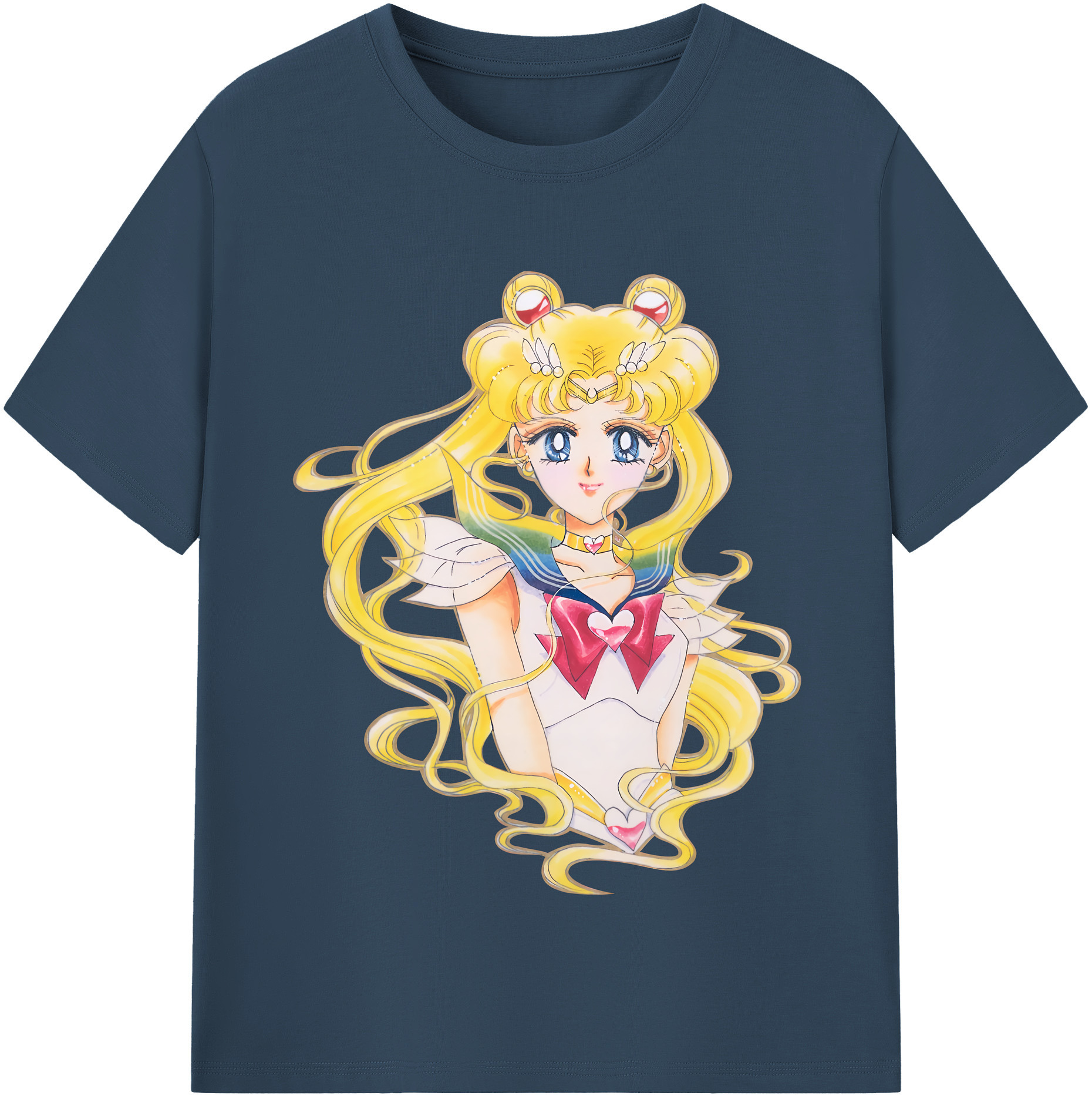 （画像用） 美少女戦士セーラームーン 月野 うさぎ つきの うさぎ Sailor Moon Tsukino Usagi 綿100％半袖Tシャツ（フロントプリント）