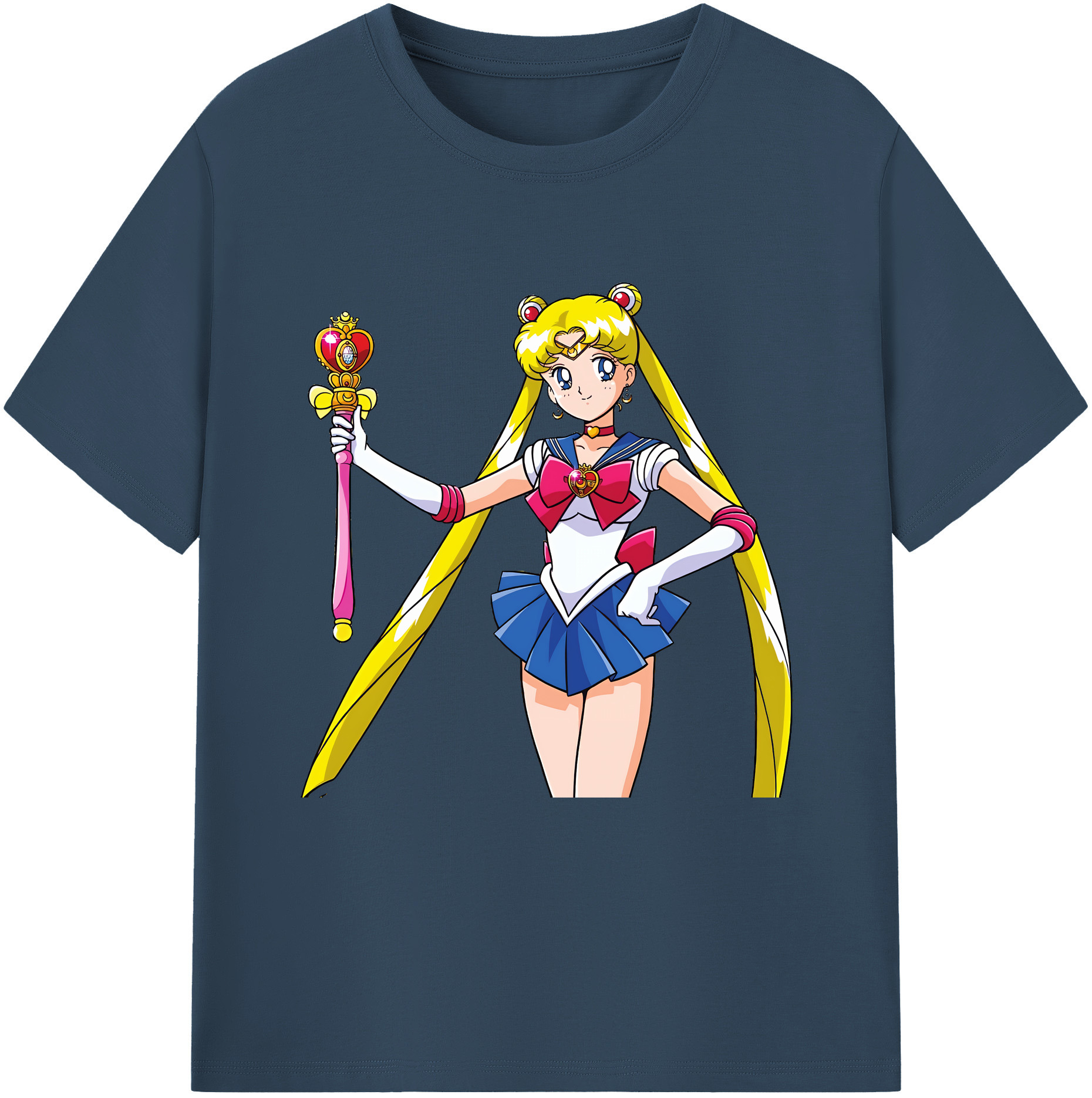（画像用） 美少女戦士セーラームーン 月野 うさぎ つきの うさぎ Sailor Moon Tsukino Usagi 綿100％半袖Tシャツ（フロントプリント）