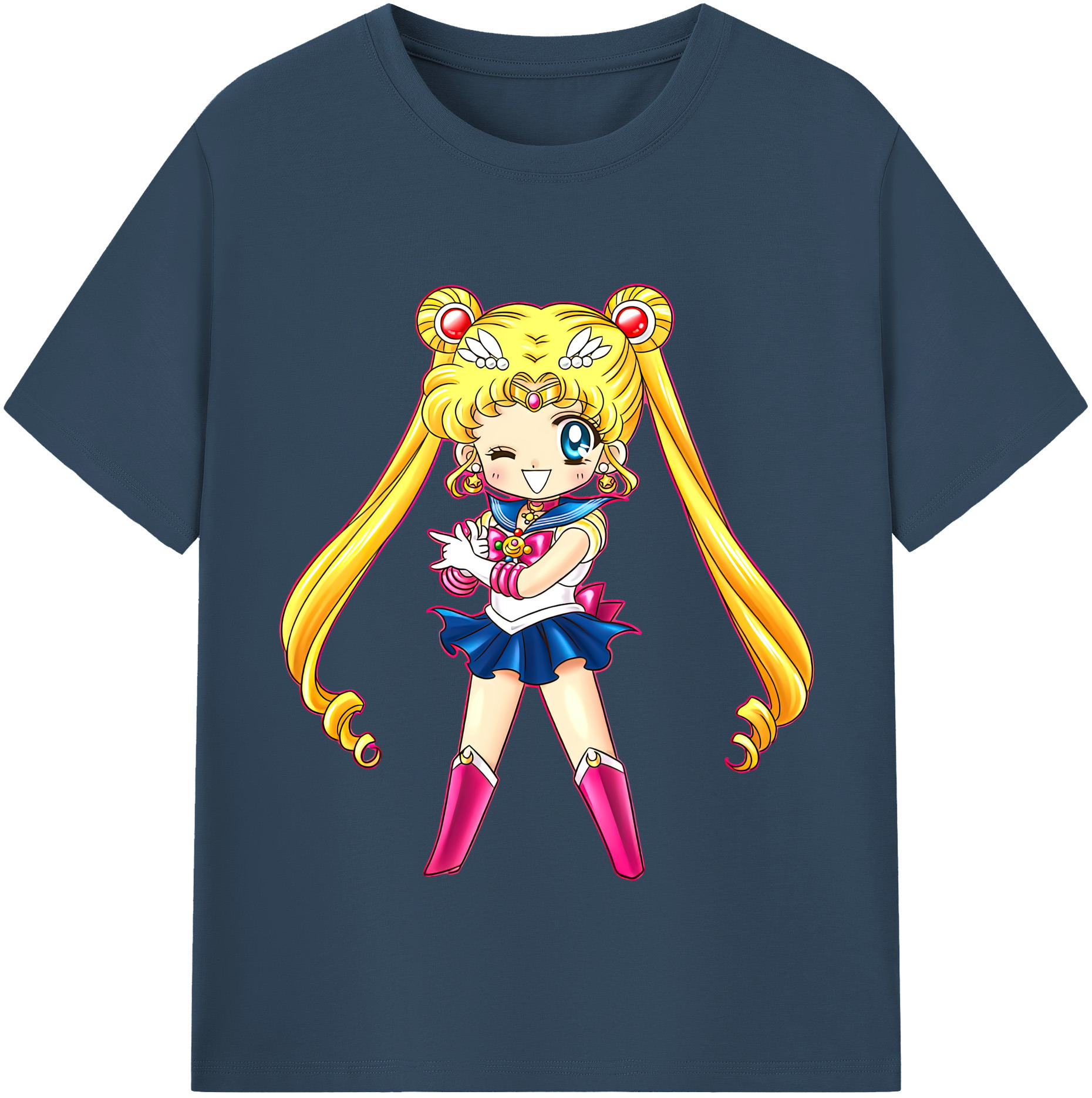 （画像用） 美少女戦士セーラームーン 月野 うさぎ つきの うさぎ Sailor Moon Tsukino Usagi 綿100％半袖Tシャツ（フロントプリント）