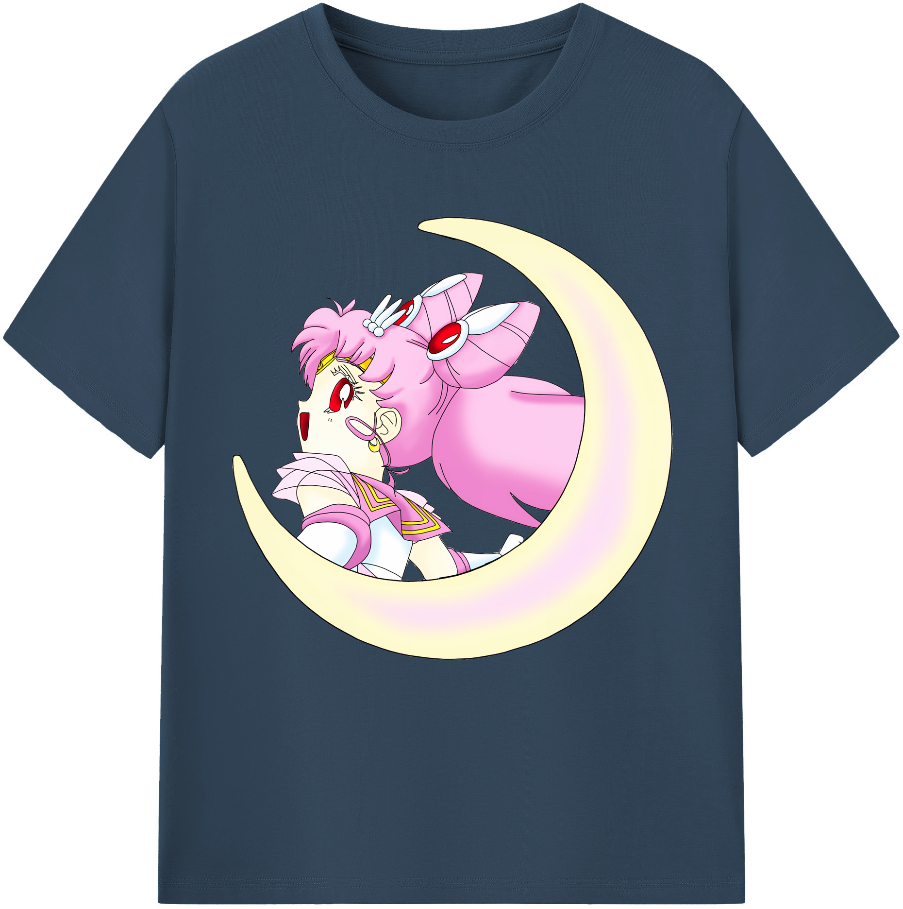 （画像用） 美少女戦士セーラームーン ちびうさ Sailor Moon Chibiusa Tsukino Usagi Small Lady Serenity 綿100％半袖Tシャツ（フロントプリント）