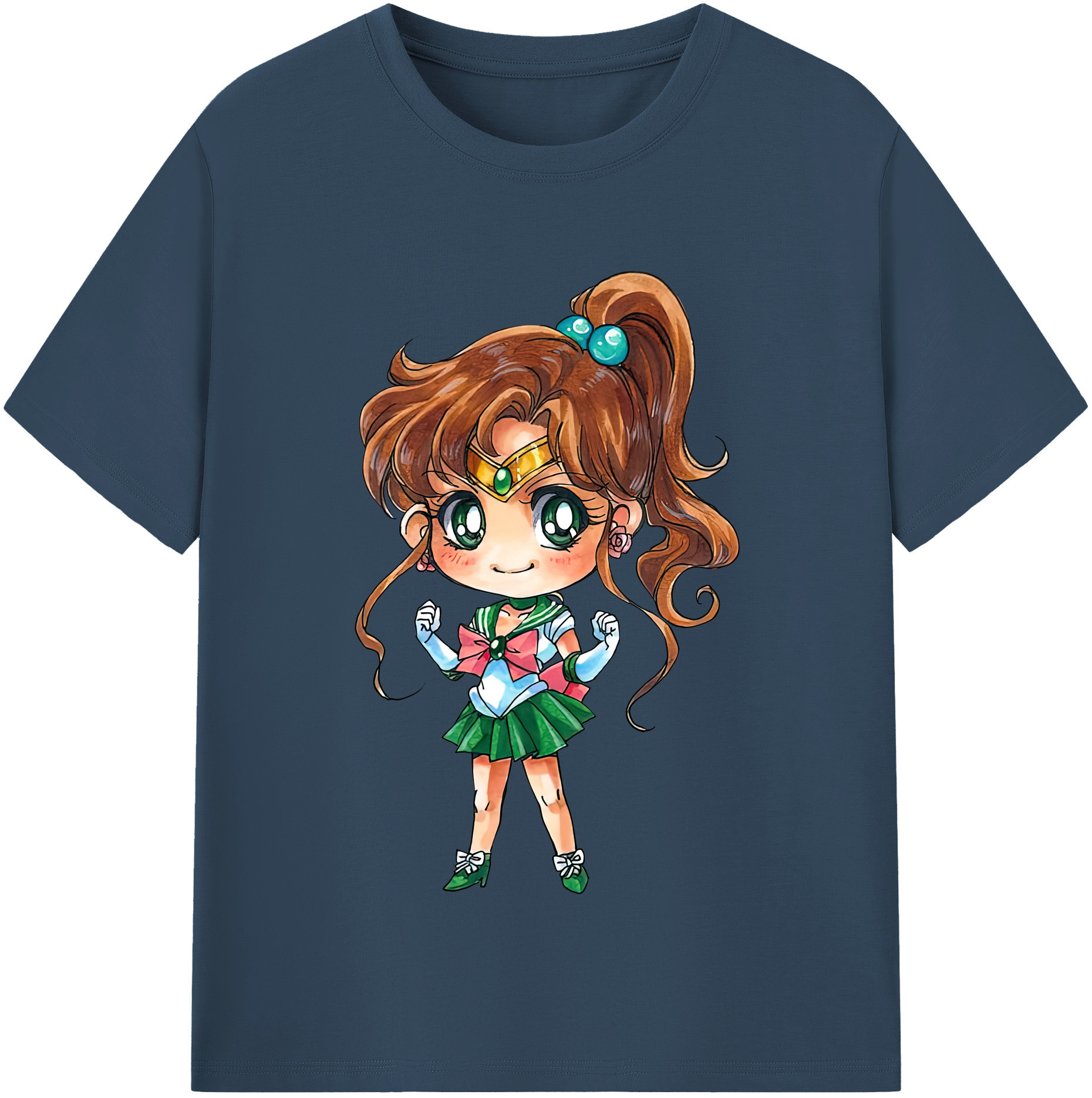 （画像用） 美少女戦士セーラームーン 木野 まこと きの まこと Sailor Moon Kino Makoto （セーラージュピター；Sailor Jupiter） 綿100％半袖Tシャツ（フロントプリント）