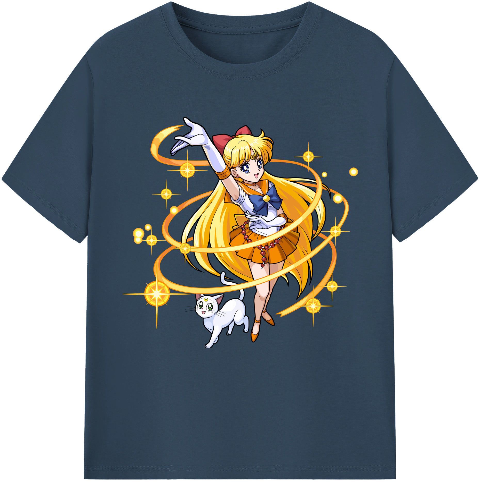 （画像用） 美少女戦士セーラームーン 愛野 美奈子 あいの みなこ Sailor Moon Aino Minako 綿100％半袖Tシャツ（フロントプリント）