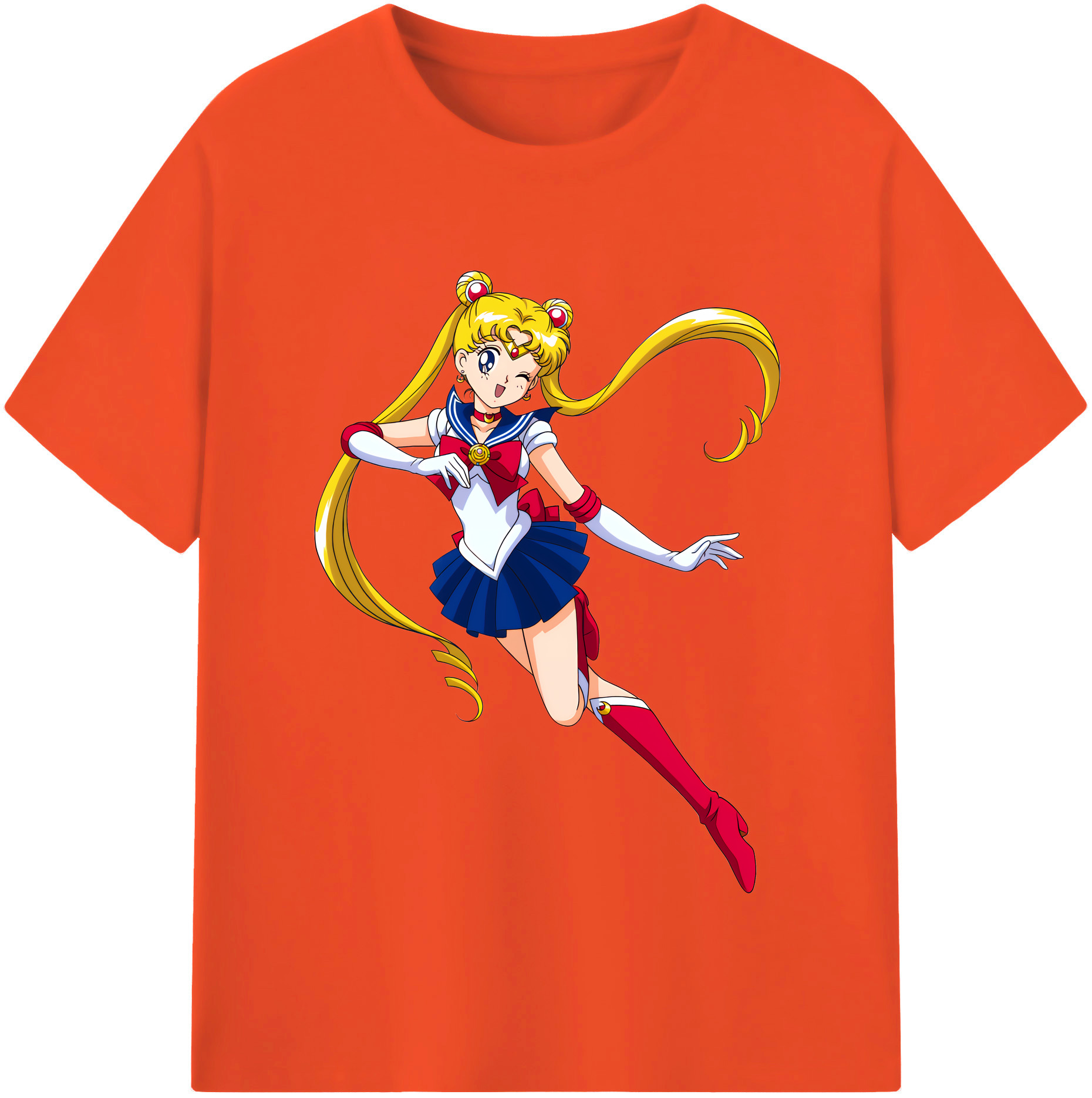 （画像用） 美少女戦士セーラームーン 月野 うさぎ つきの うさぎ Sailor Moon Tsukino Usagi 綿100％半袖Tシャツ（フロントプリント）