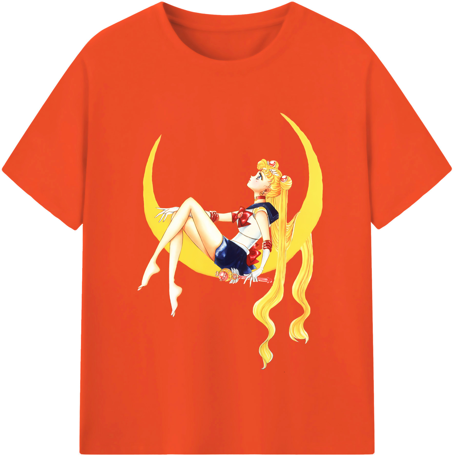（画像用） 美少女戦士セーラームーン 月野 うさぎ つきの うさぎ Sailor Moon Tsukino Usagi 綿100％半袖Tシャツ（フロントプリント）
