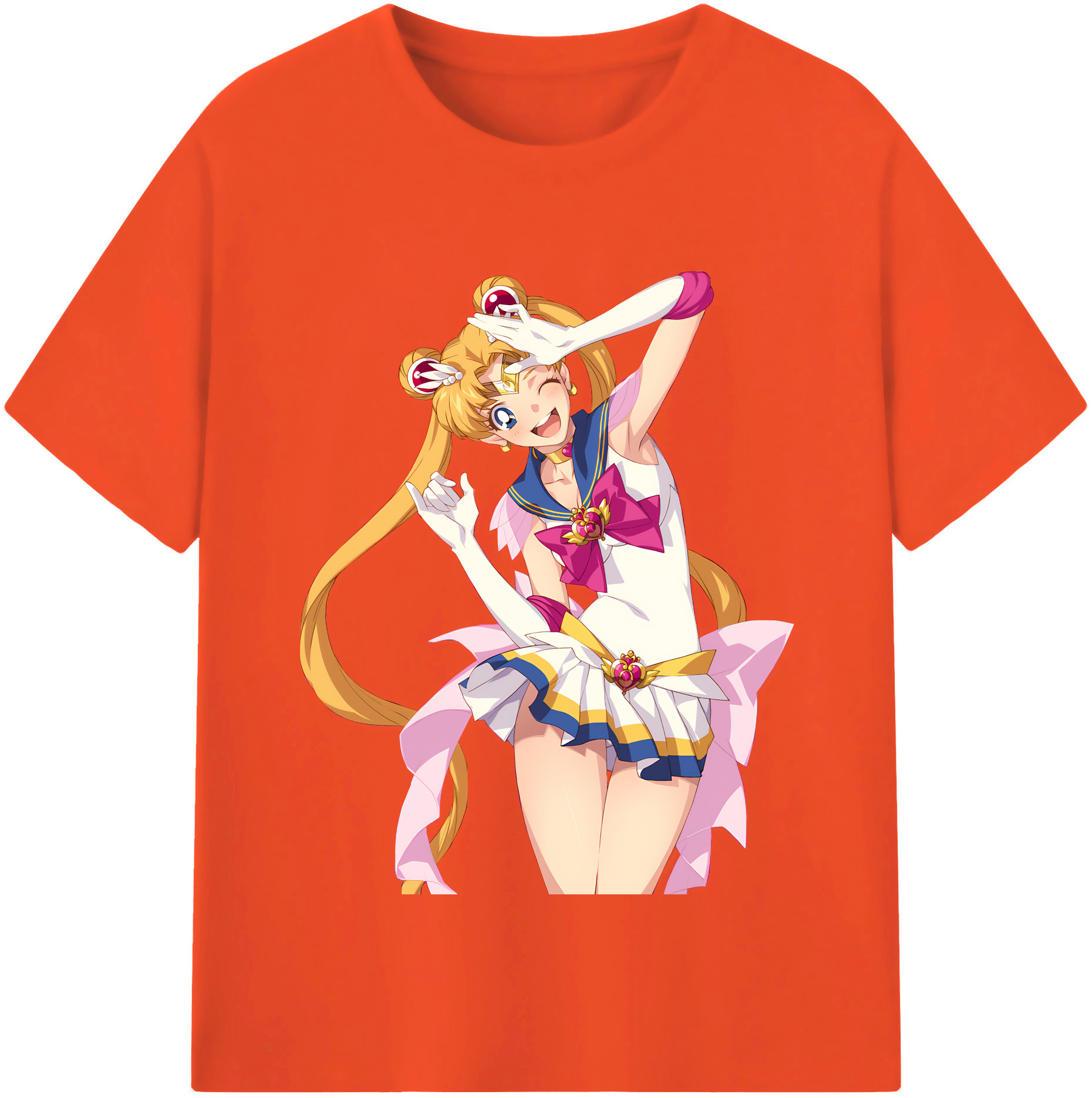 （画像用） 美少女戦士セーラームーン 月野 うさぎ つきの うさぎ Sailor Moon Tsukino Usagi 綿100％半袖Tシャツ（フロントプリント）