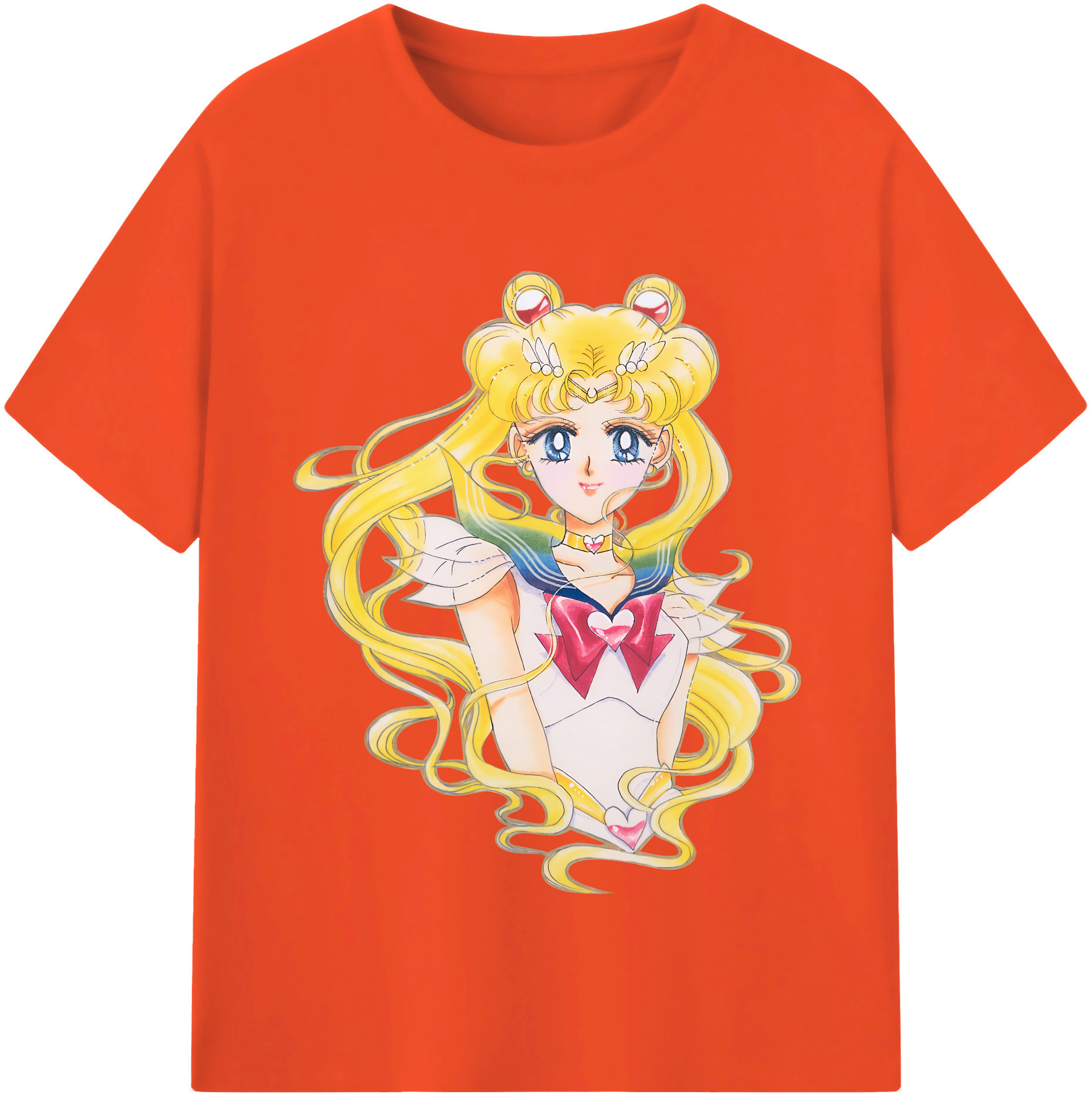 （画像用） 美少女戦士セーラームーン 月野 うさぎ つきの うさぎ Sailor Moon Tsukino Usagi 綿100％半袖Tシャツ（フロントプリント）