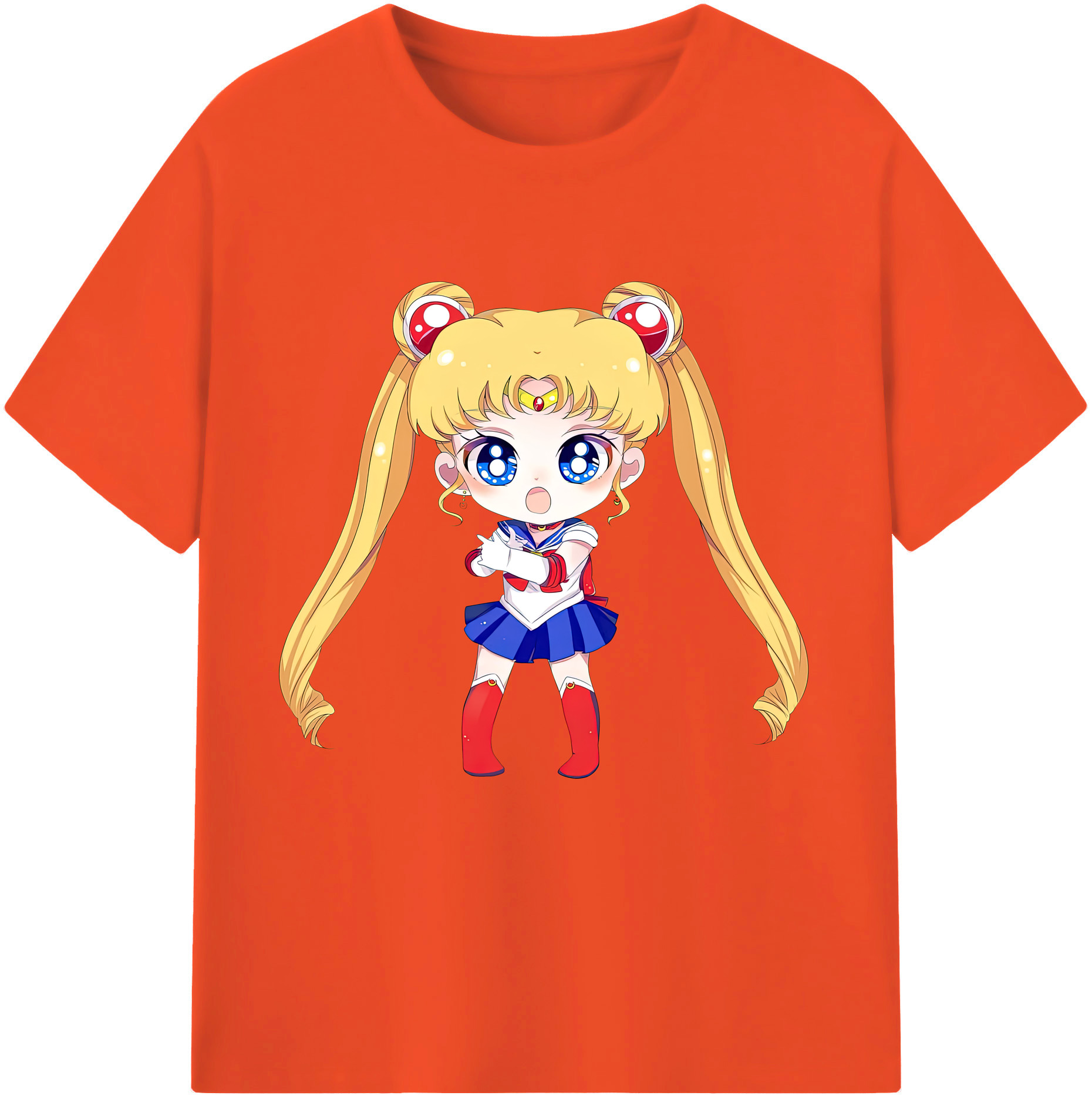 （画像用） 美少女戦士セーラームーン 月野 うさぎ つきの うさぎ Sailor Moon Tsukino Usagi 綿100％半袖Tシャツ（フロントプリント）
