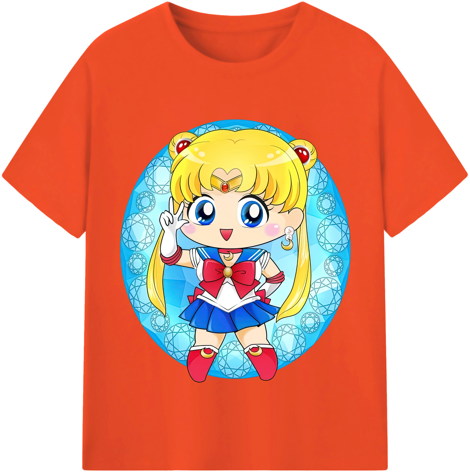 （画像用） 美少女戦士セーラームーン 月野 うさぎ つきの うさぎ Sailor Moon Tsukino Usagi 綿100％半袖Tシャツ（フロントプリント）