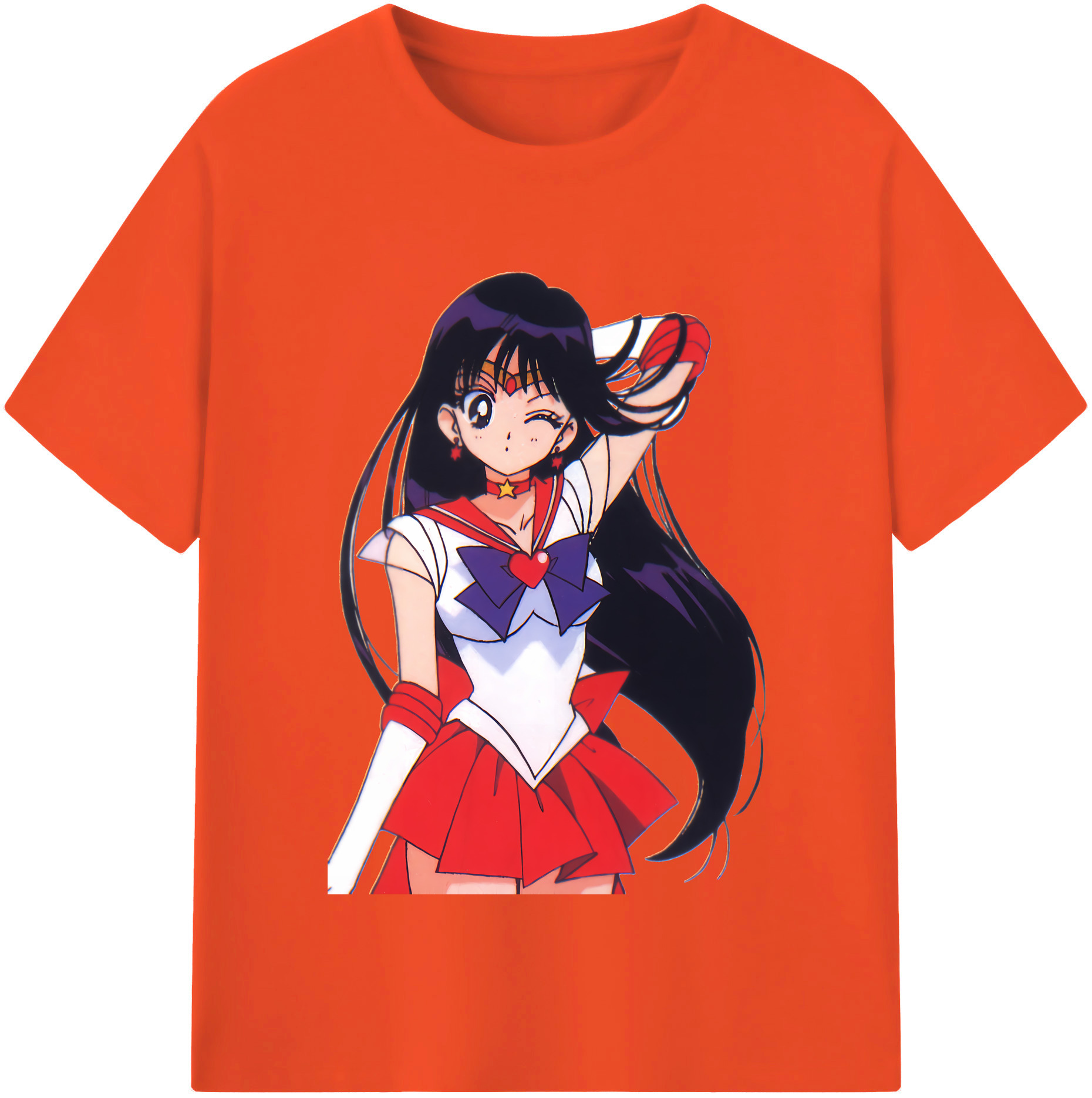 （画像用） 美少女戦士セーラームーン 火野レイ ひの レイ Sailor Moon Hino Rei （セーラーマーズ,Sailor Mars） 綿100％半袖Tシャツ（フロントプリント）