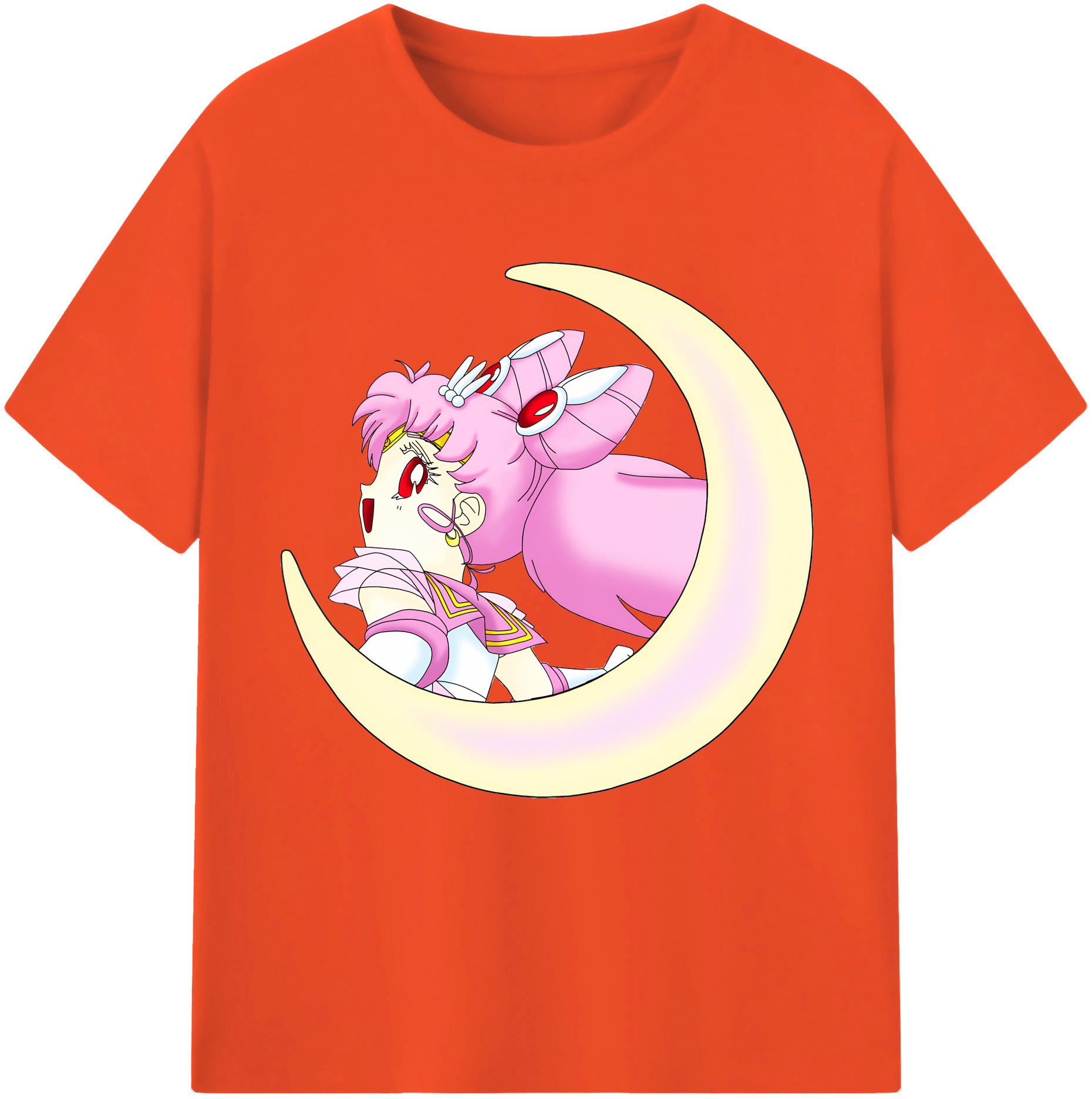（画像用） 美少女戦士セーラームーン ちびうさ Sailor Moon Chibiusa Tsukino Usagi Small Lady Serenity 綿100％半袖Tシャツ（フロントプリント）