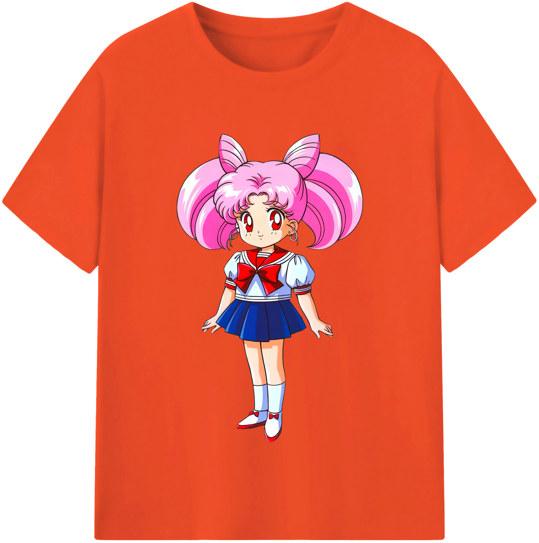 （画像用） 美少女戦士セーラームーン ちびうさ Sailor Moon Chibiusa Tsukino Usagi Small Lady Serenity 綿100％半袖Tシャツ（フロントプリント）