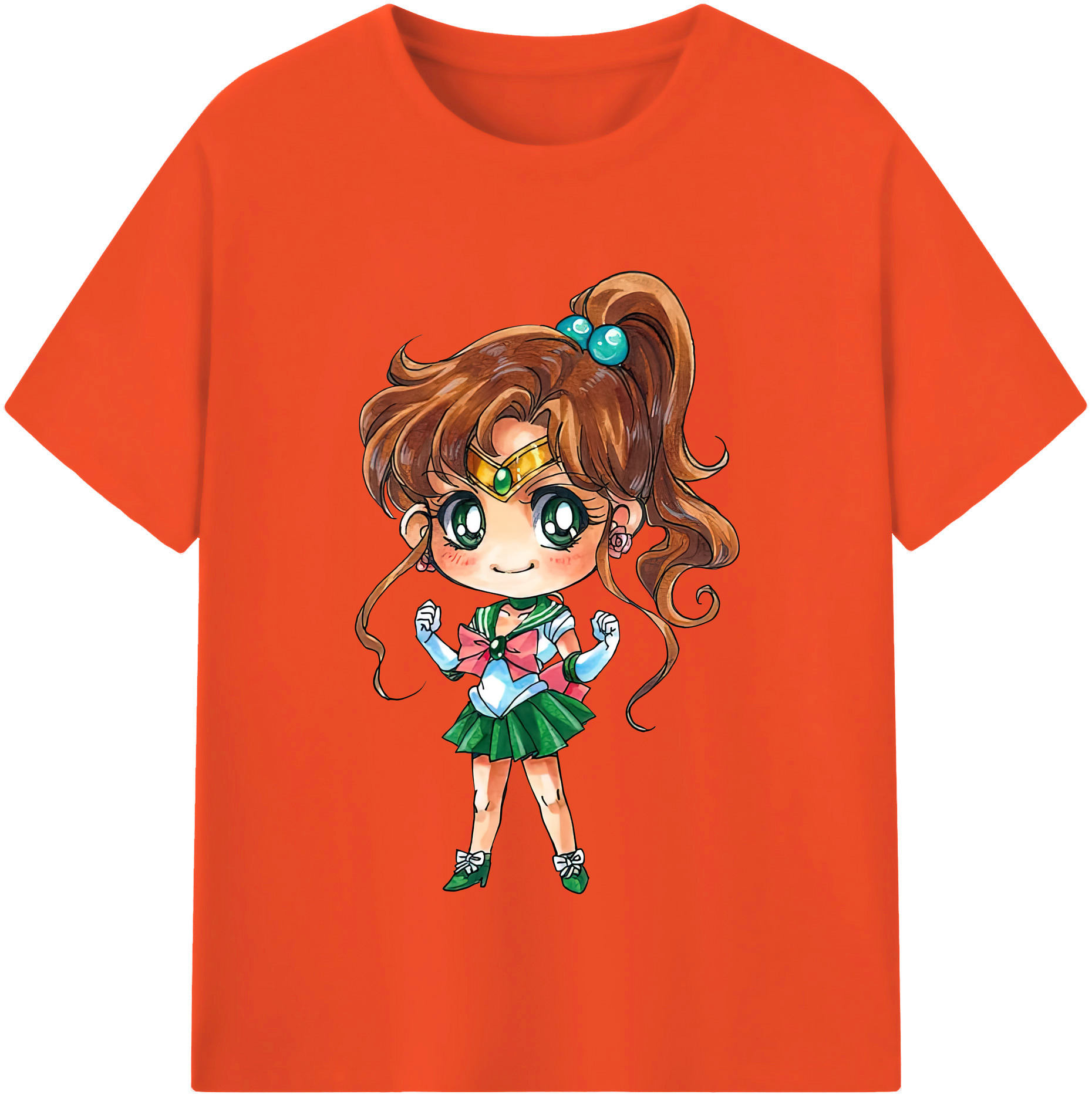 （画像用） 美少女戦士セーラームーン 木野 まこと きの まこと Sailor Moon Kino Makoto （セーラージュピター；Sailor Jupiter） 綿100％半袖Tシャツ（フロントプリント）
