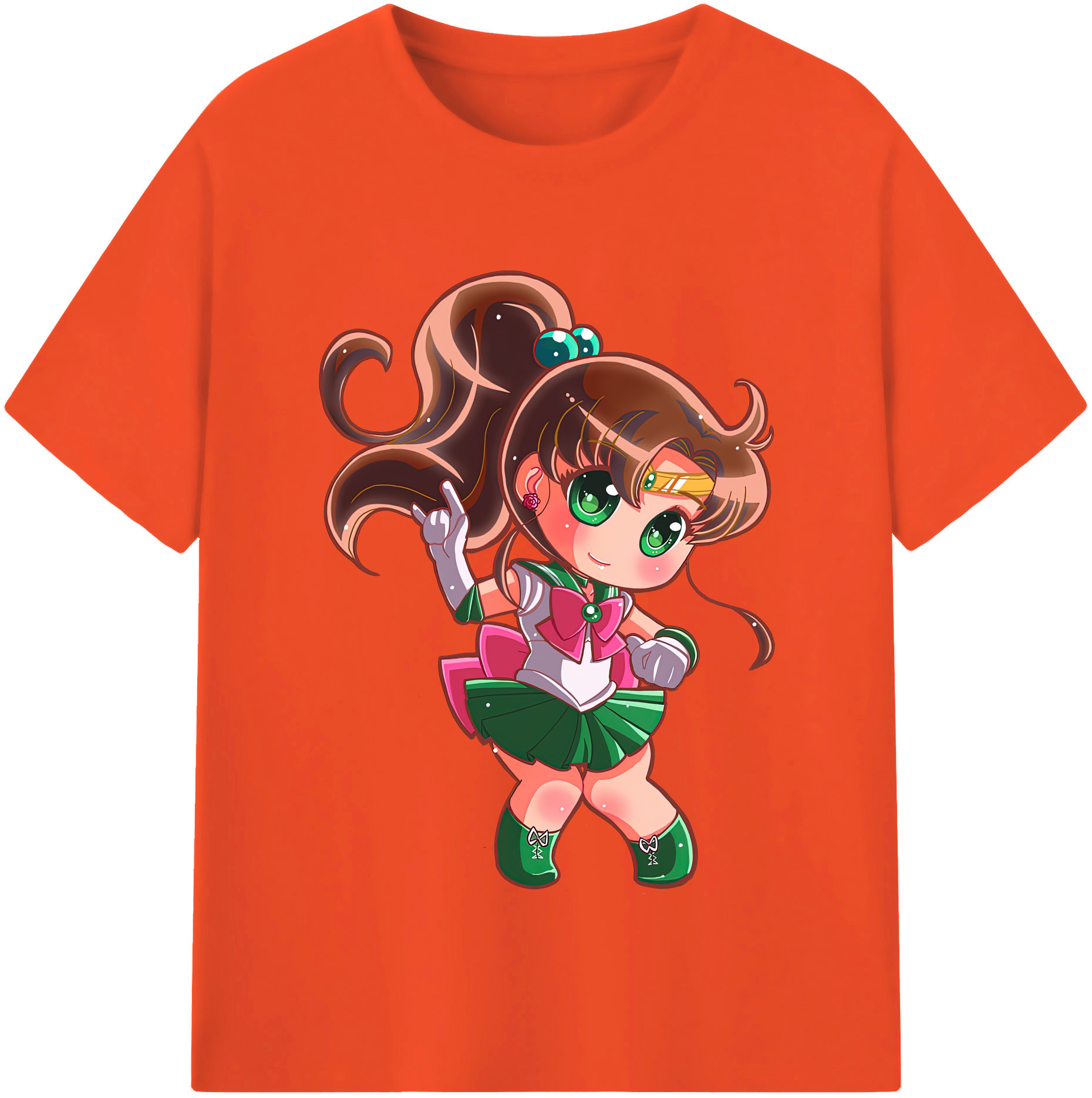 （画像用） 美少女戦士セーラームーン 木野 まこと きの まこと Sailor Moon Kino Makoto （セーラージュピター；Sailor Jupiter） 綿100％半袖Tシャツ（フロントプリント）