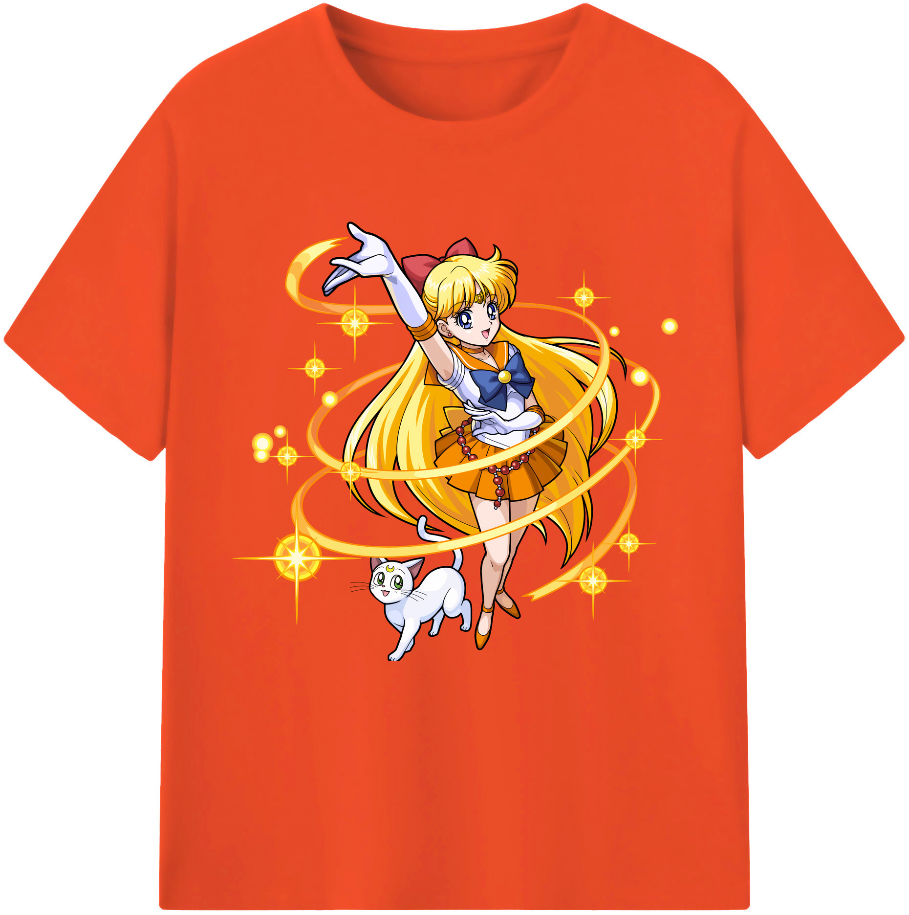 （画像用） 美少女戦士セーラームーン 愛野 美奈子 あいの みなこ Sailor Moon Aino Minako 綿100％半袖Tシャツ（フロントプリント）