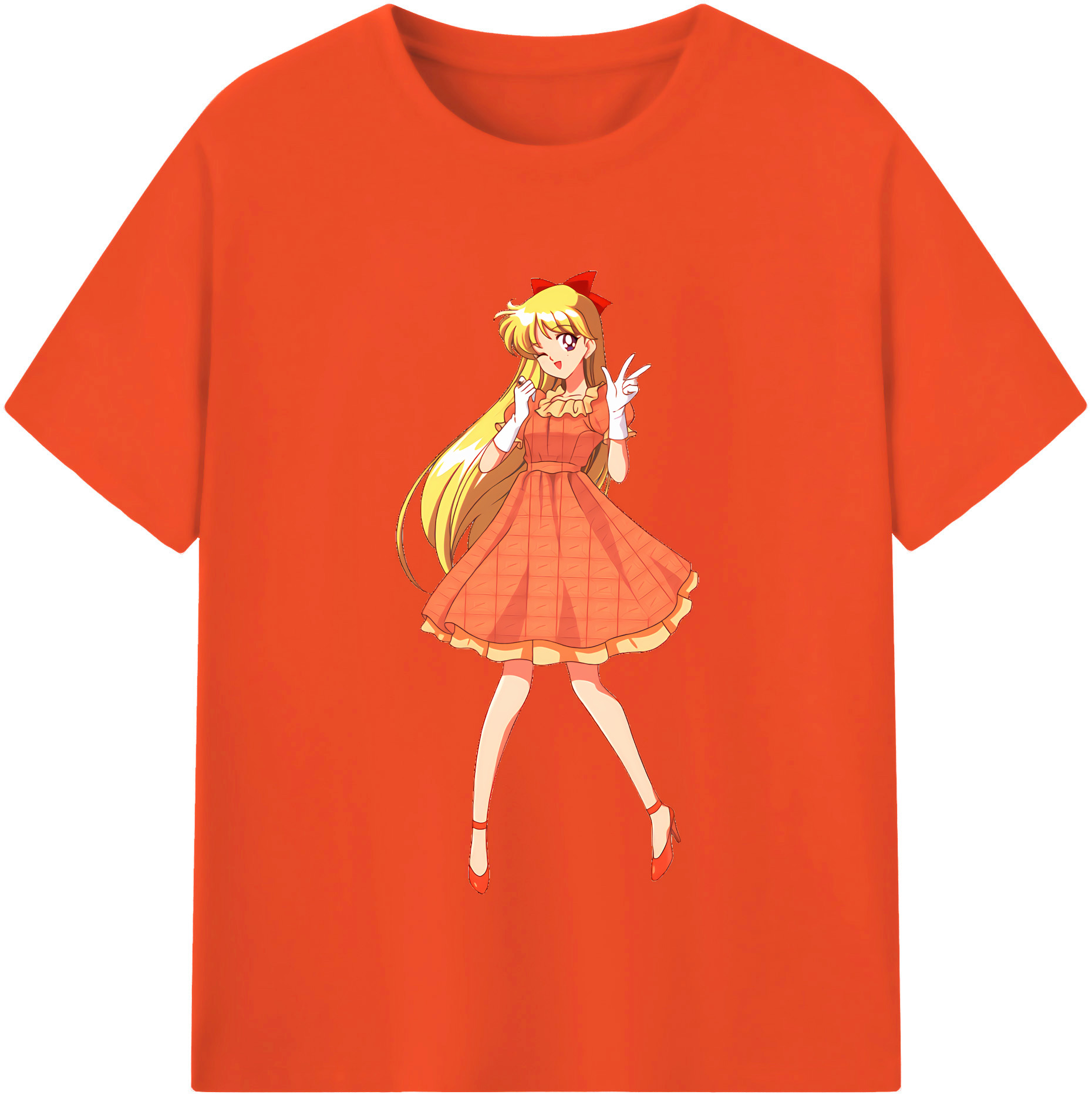 （画像用） 美少女戦士セーラームーン 愛野 美奈子 あいの みなこ Sailor Moon Aino Minako 綿100％半袖Tシャツ（フロントプリント）