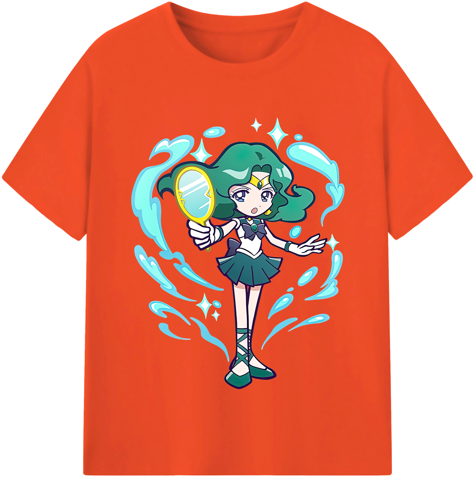 （画像用） 美少女戦士セーラームーン 海王 みちる（かいおう みちる） Sailor Moon Kaiou Michiru 綿100％半袖Tシャツ（フロントプリント）