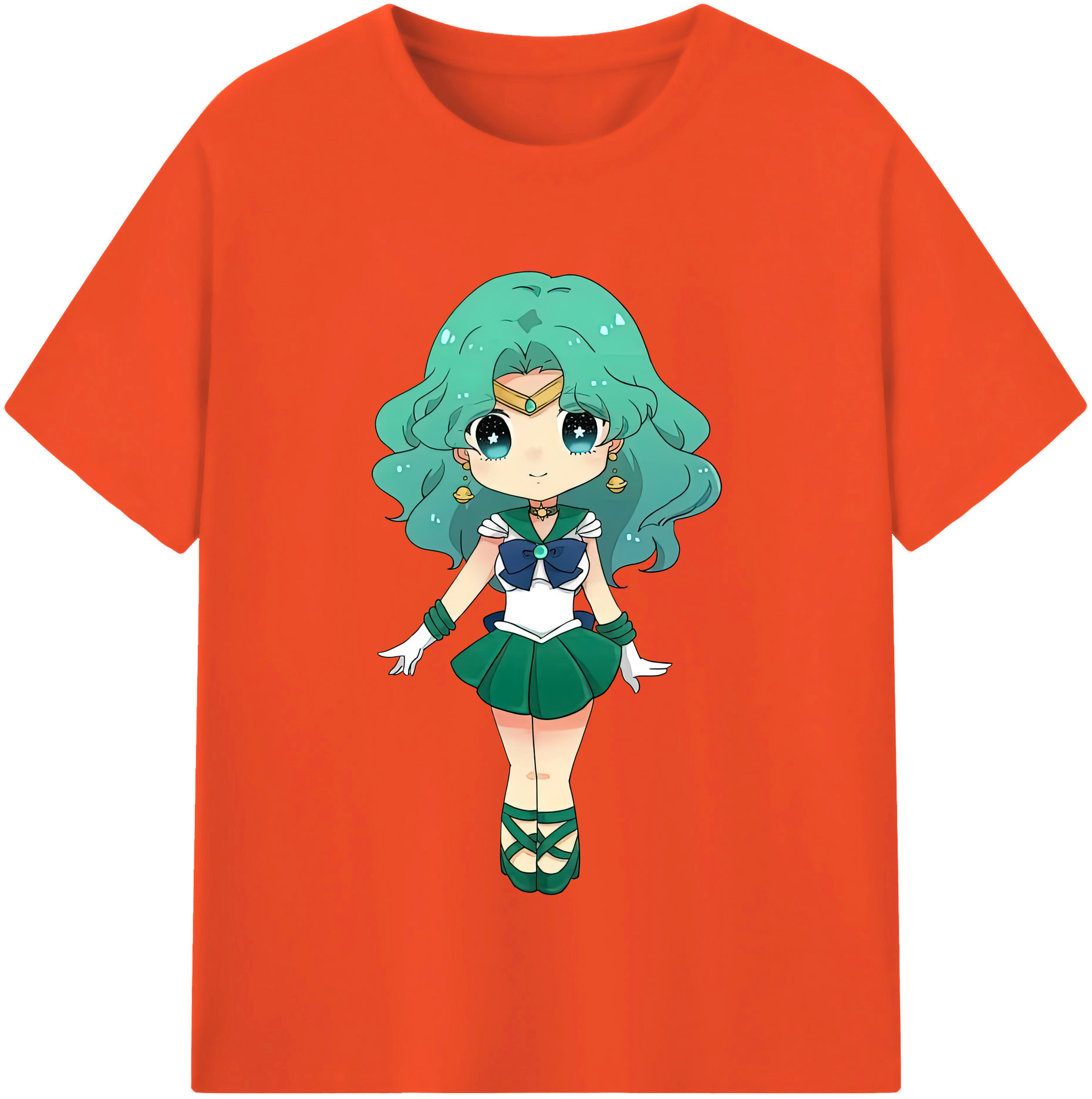 （画像用） 美少女戦士セーラームーン 海王 みちる（かいおう みちる） Sailor Moon Kaiou Michiru 綿100％半袖Tシャツ（フロントプリント）