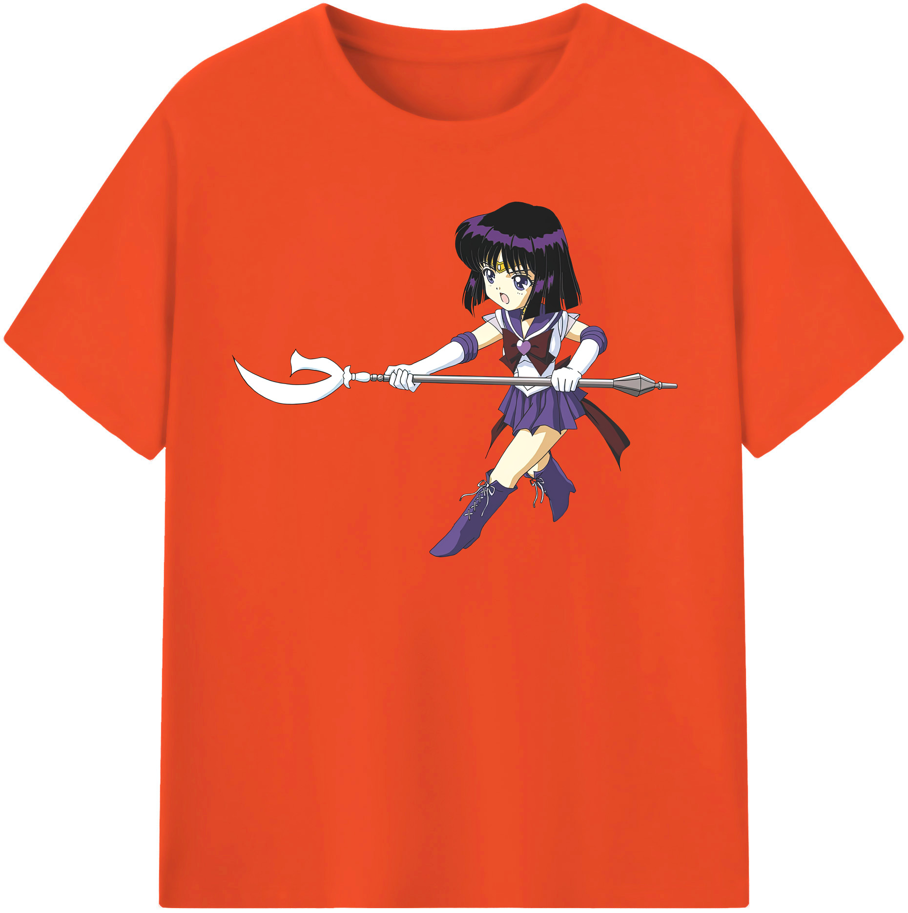 （画像用） 美少女戦士セーラームーン 土萠ほたる Sailor Moon Tomoe Hotaru （セーラーサターン；Sailor Saturn） 綿100％半袖Tシャツ（フロントプリント）