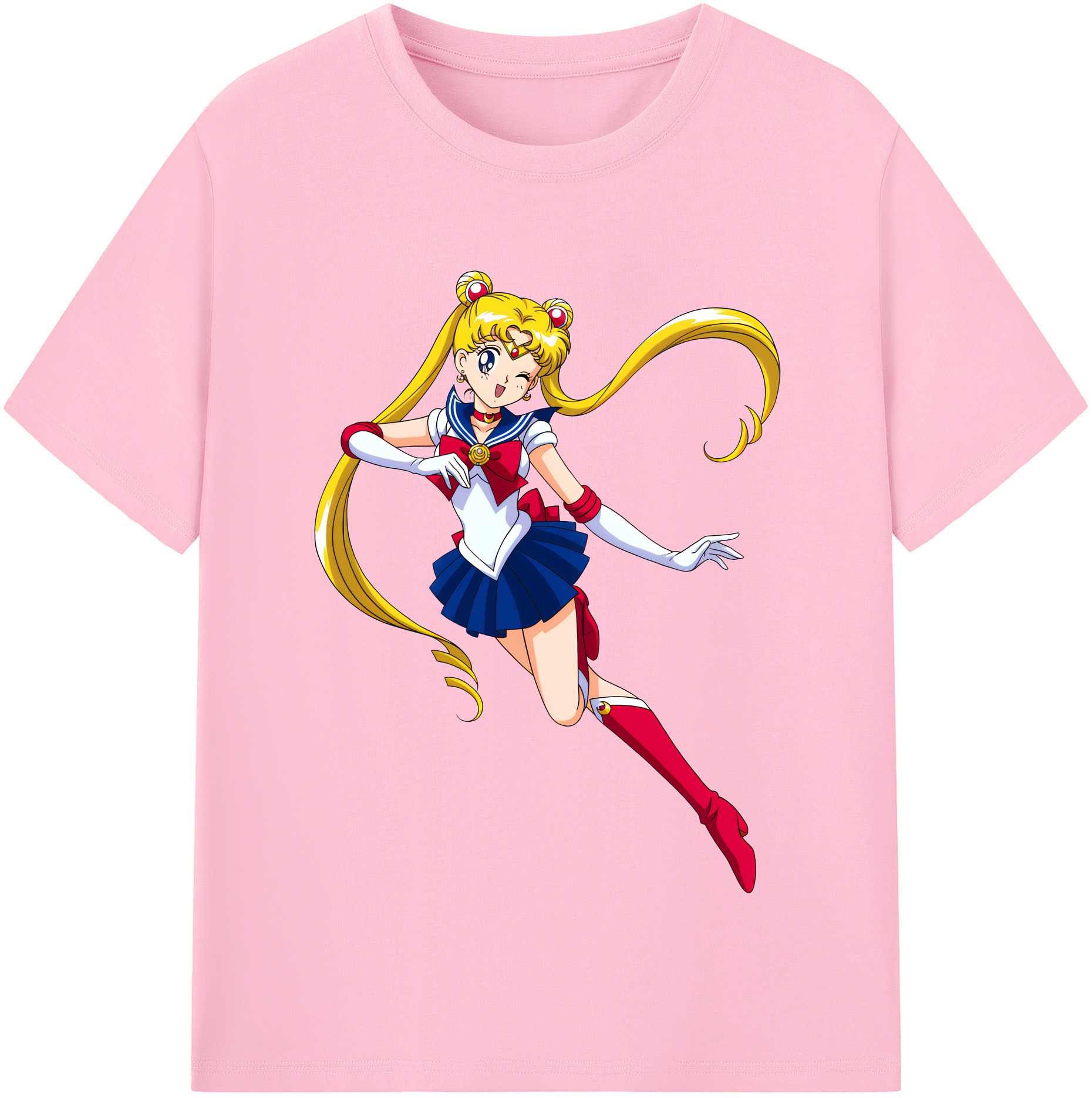 （画像用） 美少女戦士セーラームーン 月野 うさぎ つきの うさぎ Sailor Moon Tsukino Usagi 綿100％半袖Tシャツ（フロントプリント）