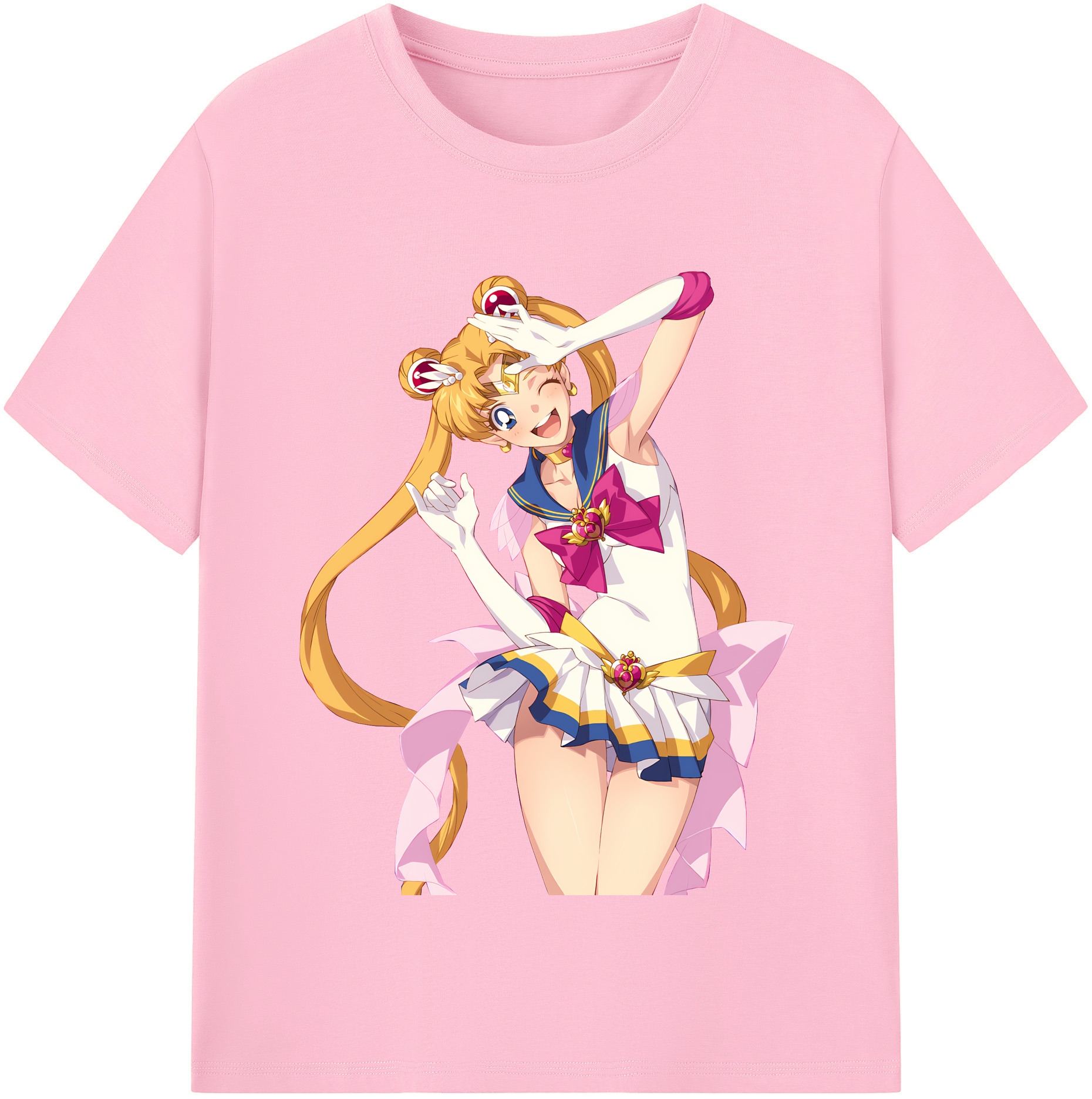 （画像用） 美少女戦士セーラームーン 月野 うさぎ つきの うさぎ Sailor Moon Tsukino Usagi 綿100％半袖Tシャツ（フロントプリント）