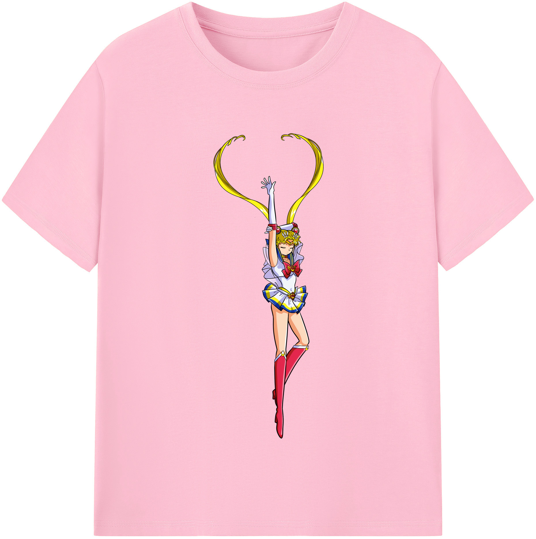 （画像用） 美少女戦士セーラームーン 月野 うさぎ つきの うさぎ Sailor Moon Tsukino Usagi 綿100％半袖Tシャツ（フロントプリント）
