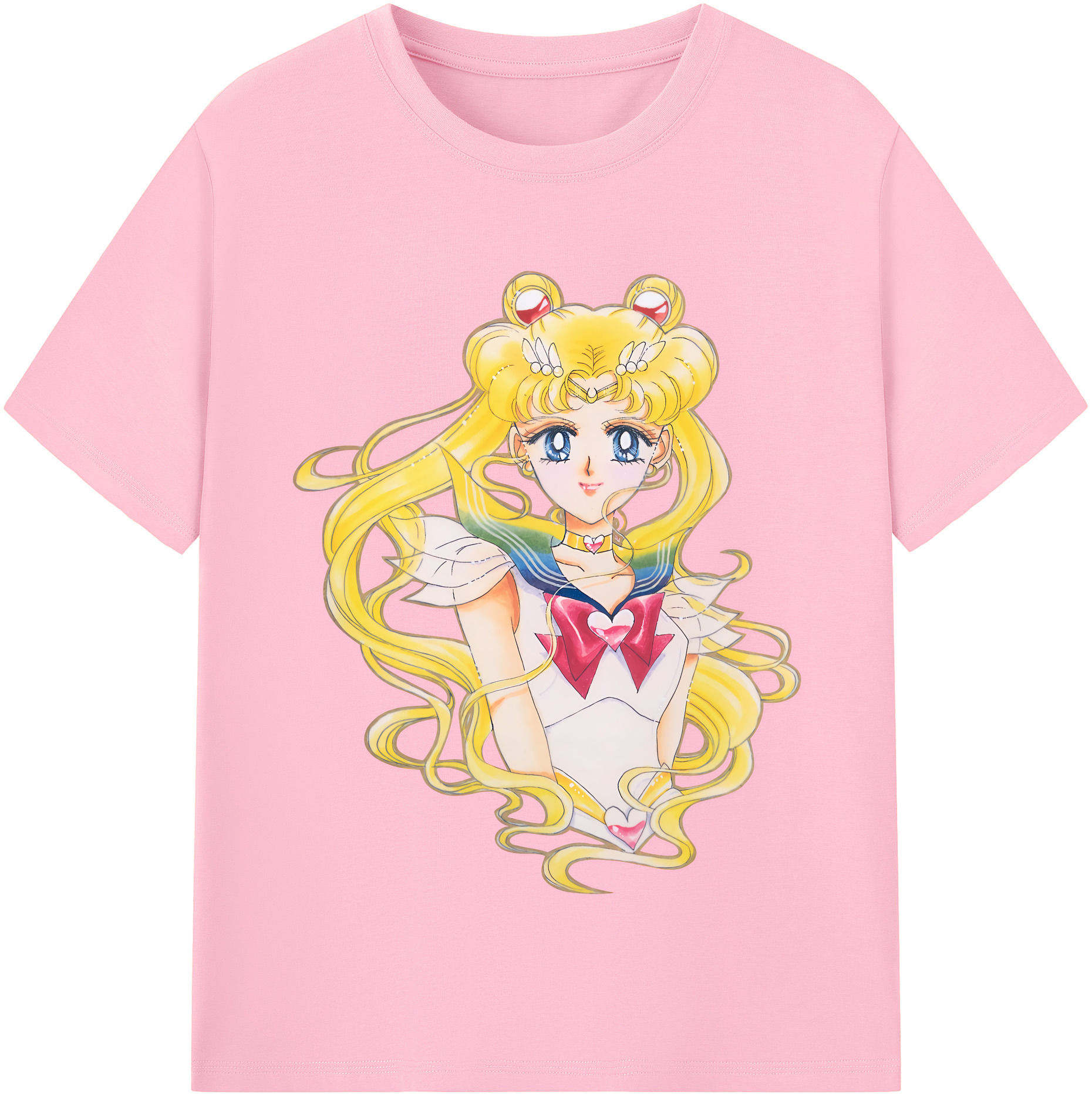 （画像用） 美少女戦士セーラームーン 月野 うさぎ つきの うさぎ Sailor Moon Tsukino Usagi 綿100％半袖Tシャツ（フロントプリント）