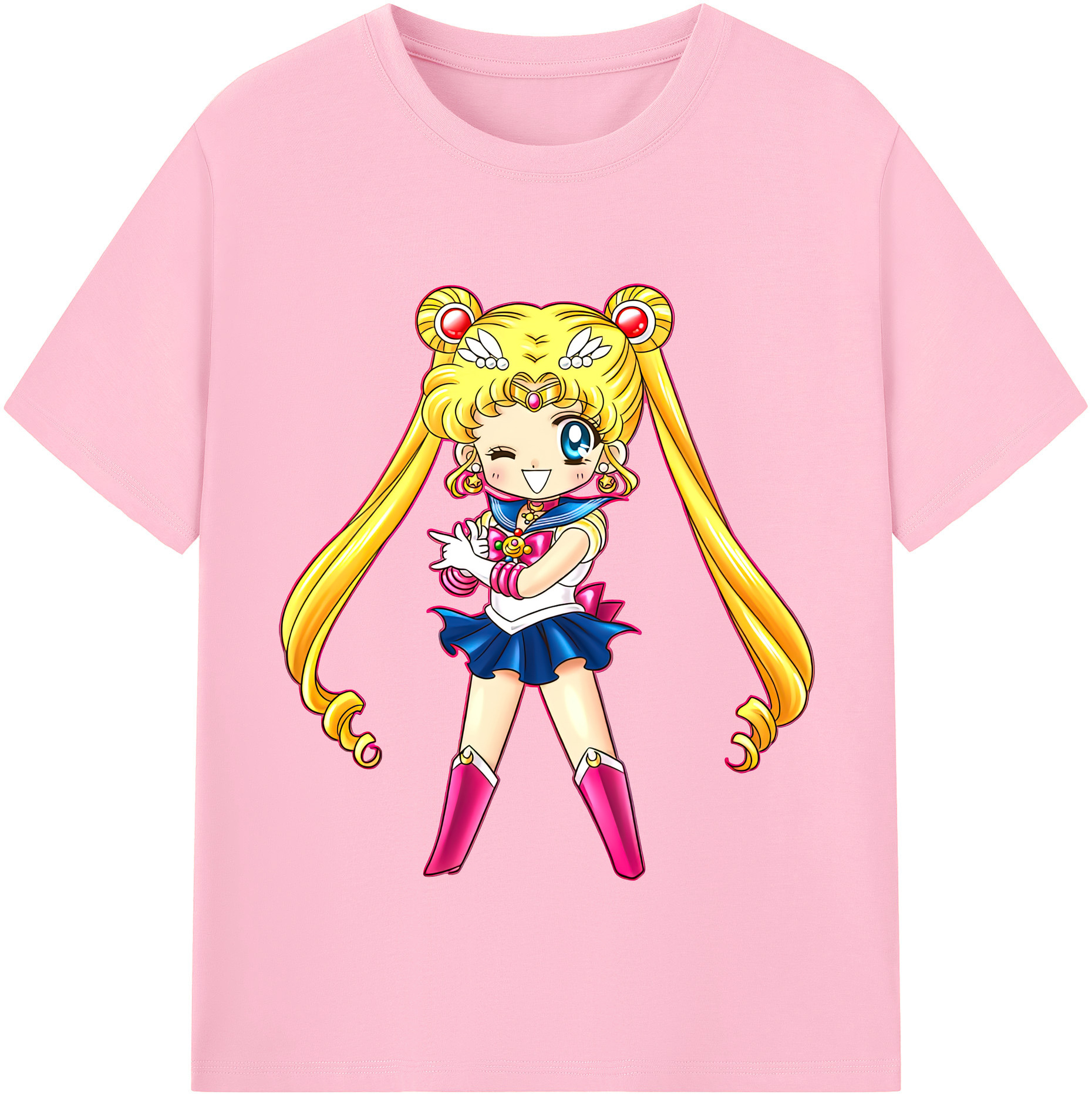 （画像用） 美少女戦士セーラームーン 月野 うさぎ つきの うさぎ Sailor Moon Tsukino Usagi 綿100％半袖Tシャツ（フロントプリント）