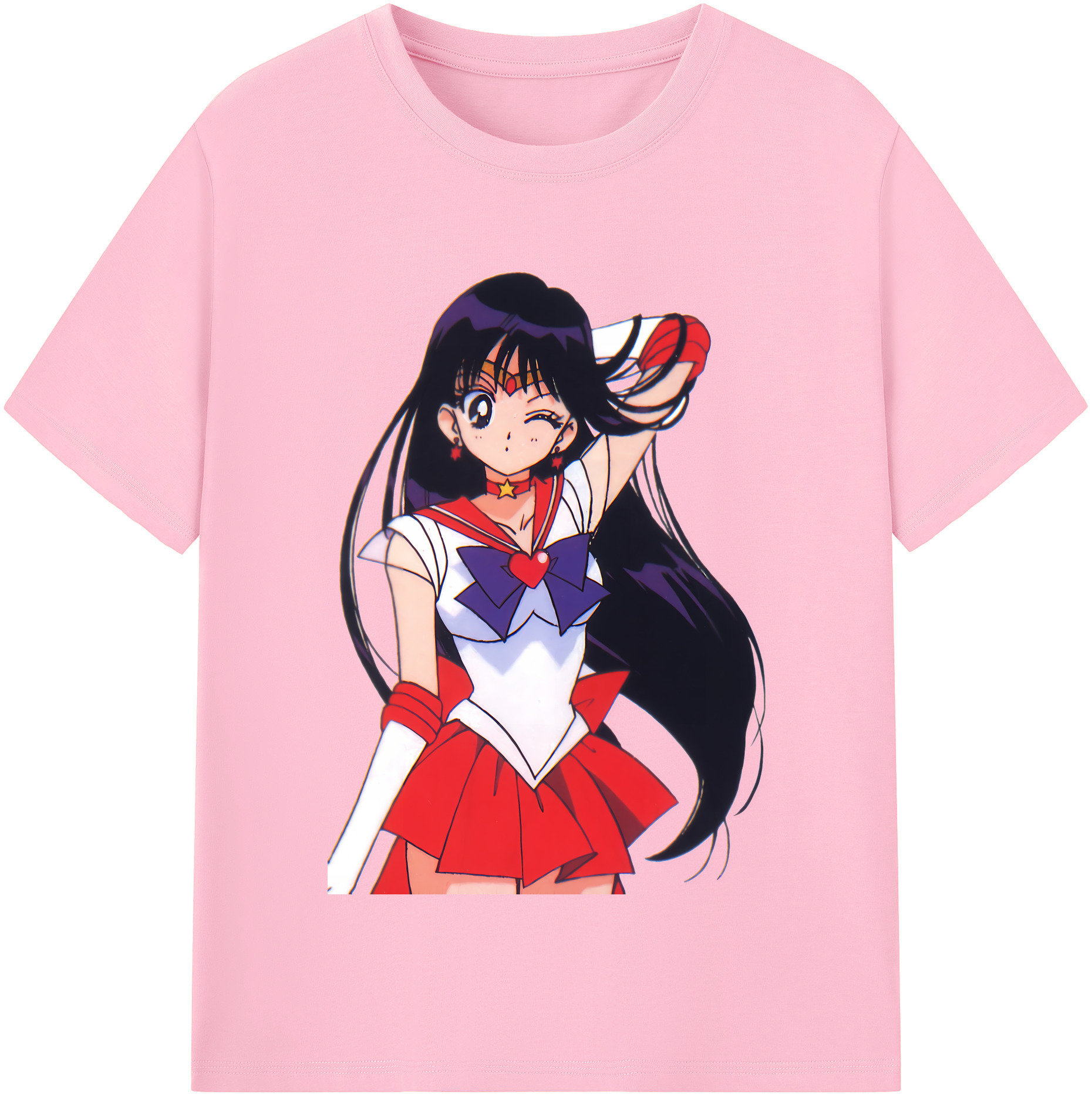 （画像用） 美少女戦士セーラームーン 火野レイ ひの レイ Sailor Moon Hino Rei （セーラーマーズ,Sailor Mars） 綿100％半袖Tシャツ（フロントプリント）