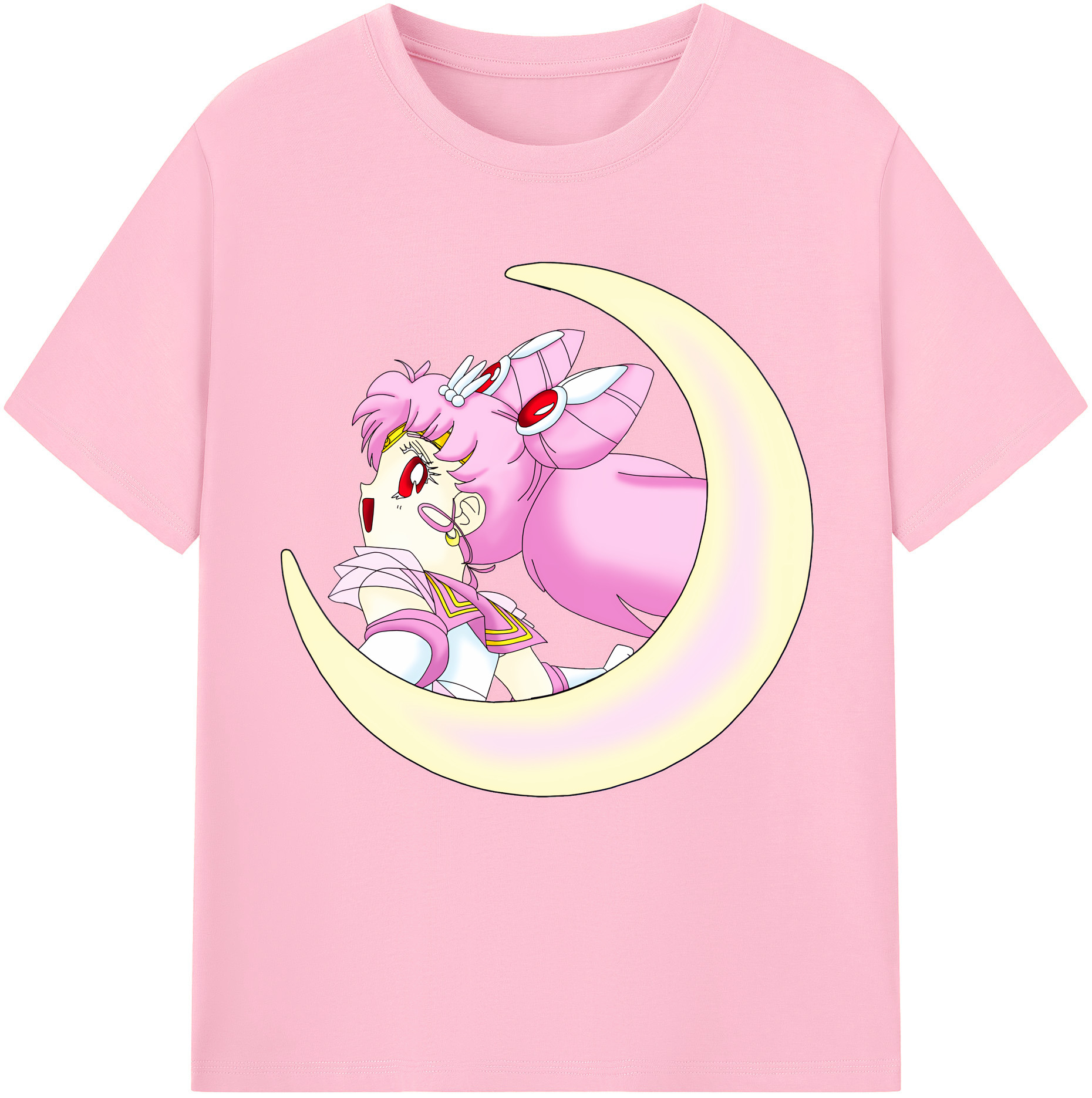 （画像用） 美少女戦士セーラームーン ちびうさ Sailor Moon Chibiusa Tsukino Usagi Small Lady Serenity 綿100％半袖Tシャツ（フロントプリント）