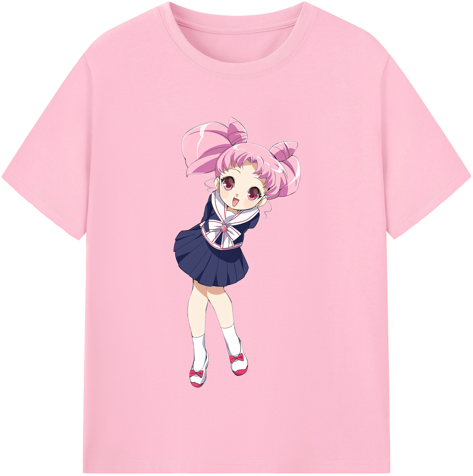 （画像用） 美少女戦士セーラームーン ちびうさ Sailor Moon Chibiusa Tsukino Usagi Small Lady Serenity 綿100％半袖Tシャツ（フロントプリント）