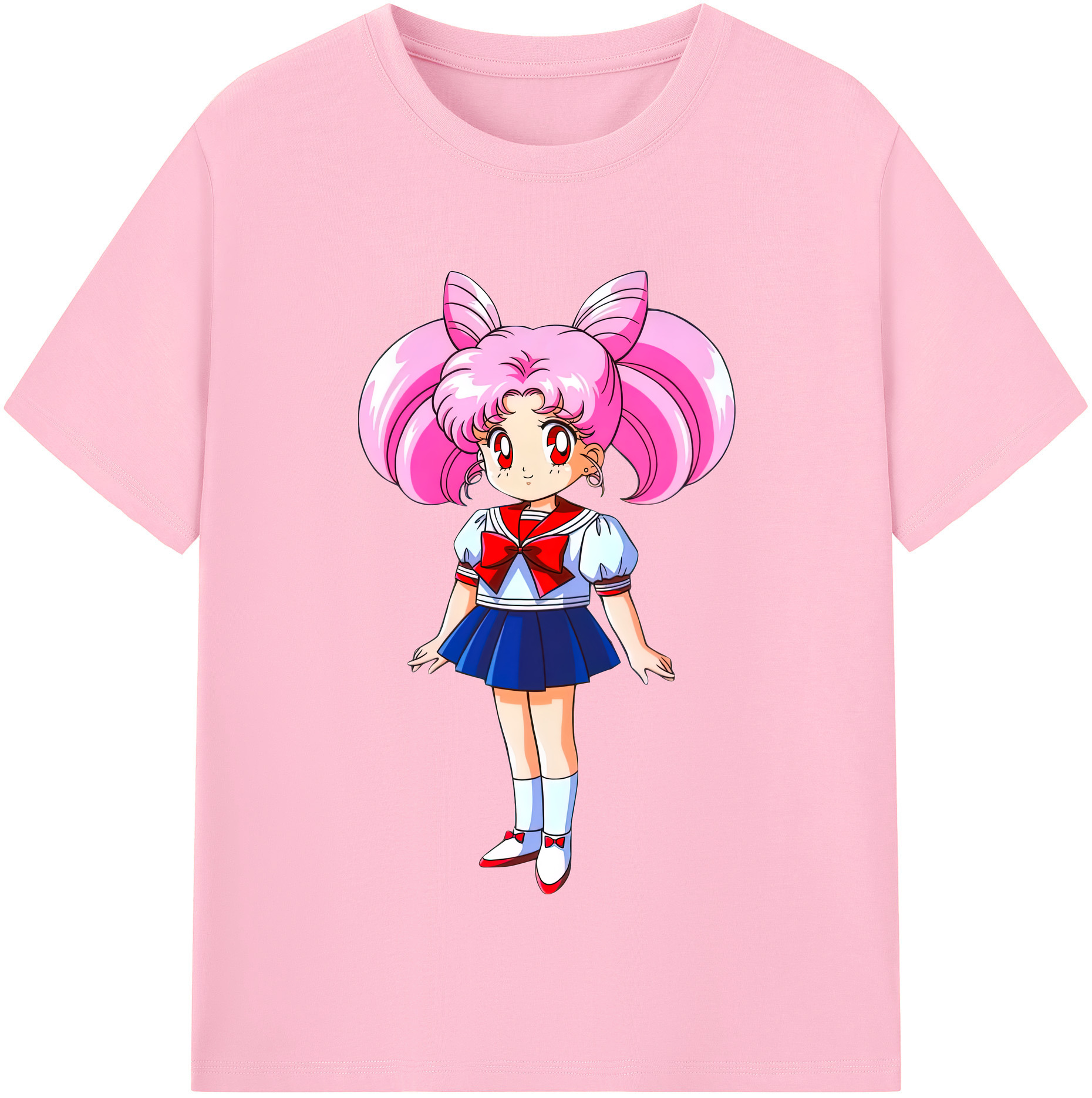 （画像用） 美少女戦士セーラームーン ちびうさ Sailor Moon Chibiusa Tsukino Usagi Small Lady Serenity 綿100％半袖Tシャツ（フロントプリント）