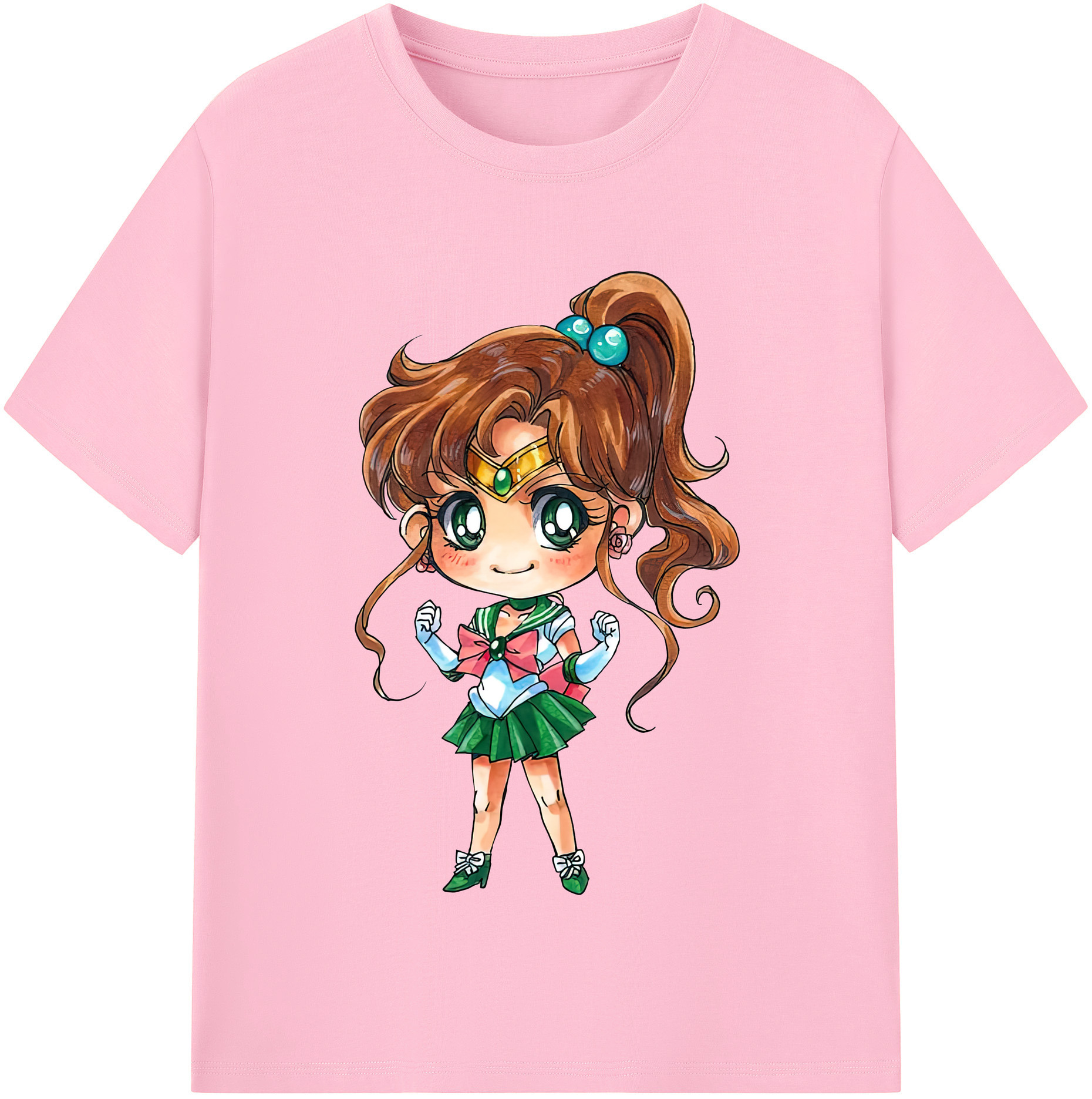 （画像用） 美少女戦士セーラームーン 木野 まこと きの まこと Sailor Moon Kino Makoto （セーラージュピター；Sailor Jupiter） 綿100％半袖Tシャツ（フロントプリント）