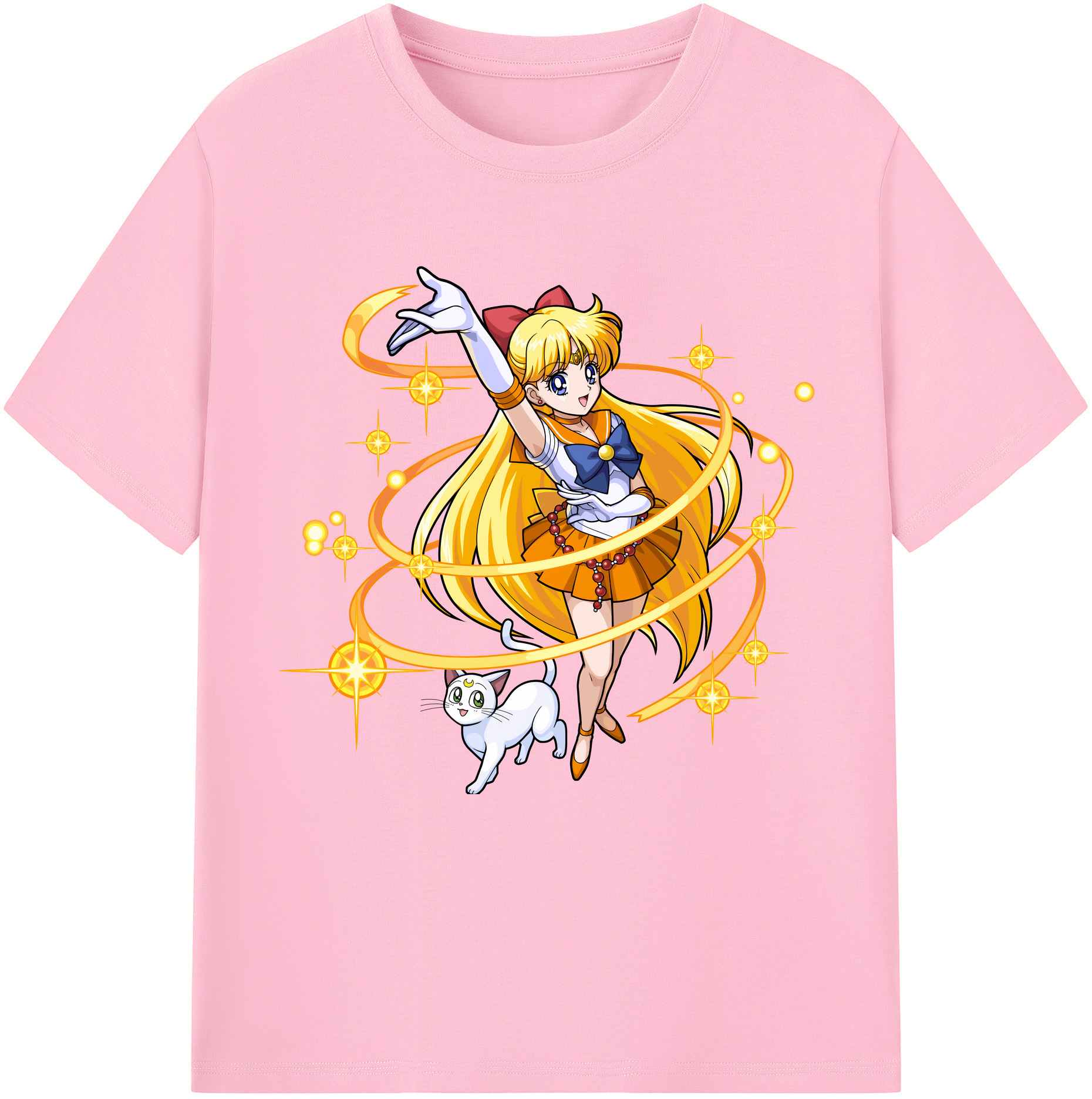 （画像用） 美少女戦士セーラームーン 愛野 美奈子 あいの みなこ Sailor Moon Aino Minako 綿100％半袖Tシャツ（フロントプリント）