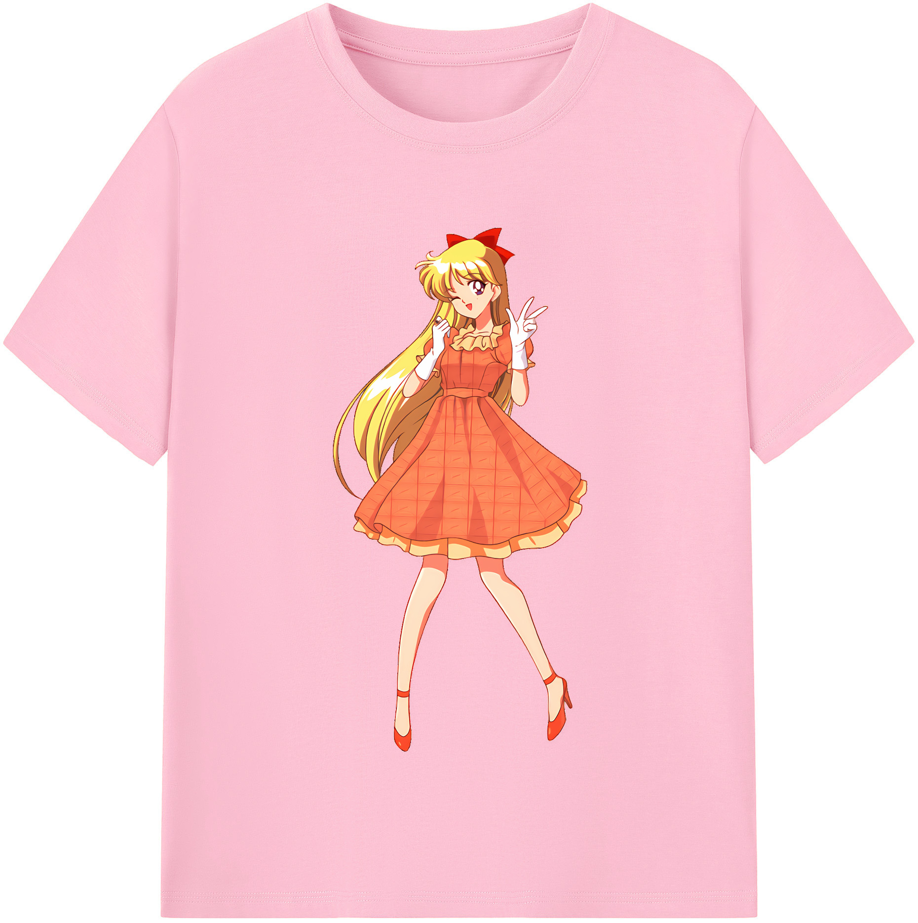 （画像用） 美少女戦士セーラームーン 愛野 美奈子 あいの みなこ Sailor Moon Aino Minako 綿100％半袖Tシャツ（フロントプリント）