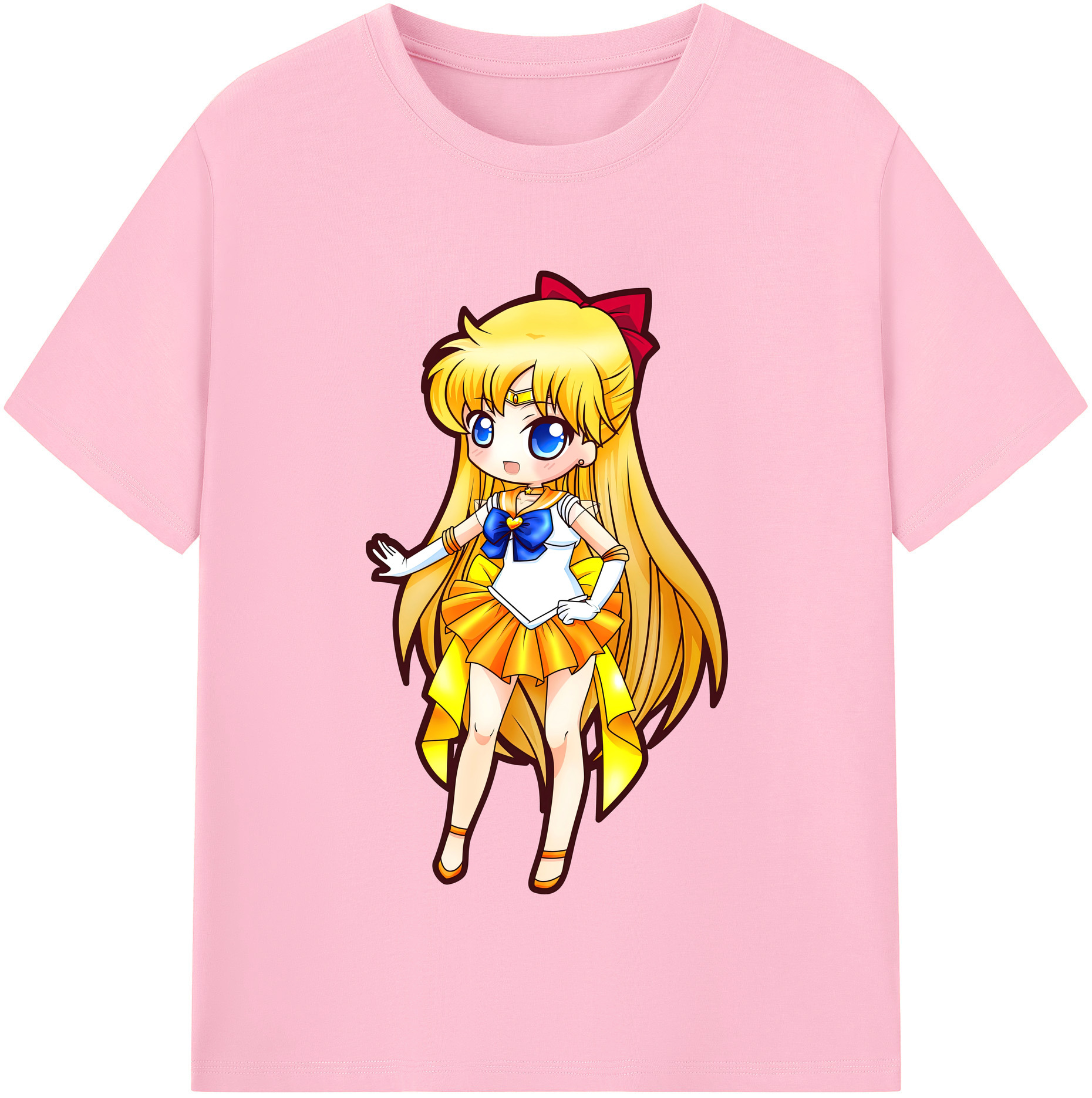 （画像用） 美少女戦士セーラームーン 愛野 美奈子 あいの みなこ Sailor Moon Aino Minako 綿100％半袖Tシャツ（フロントプリント）