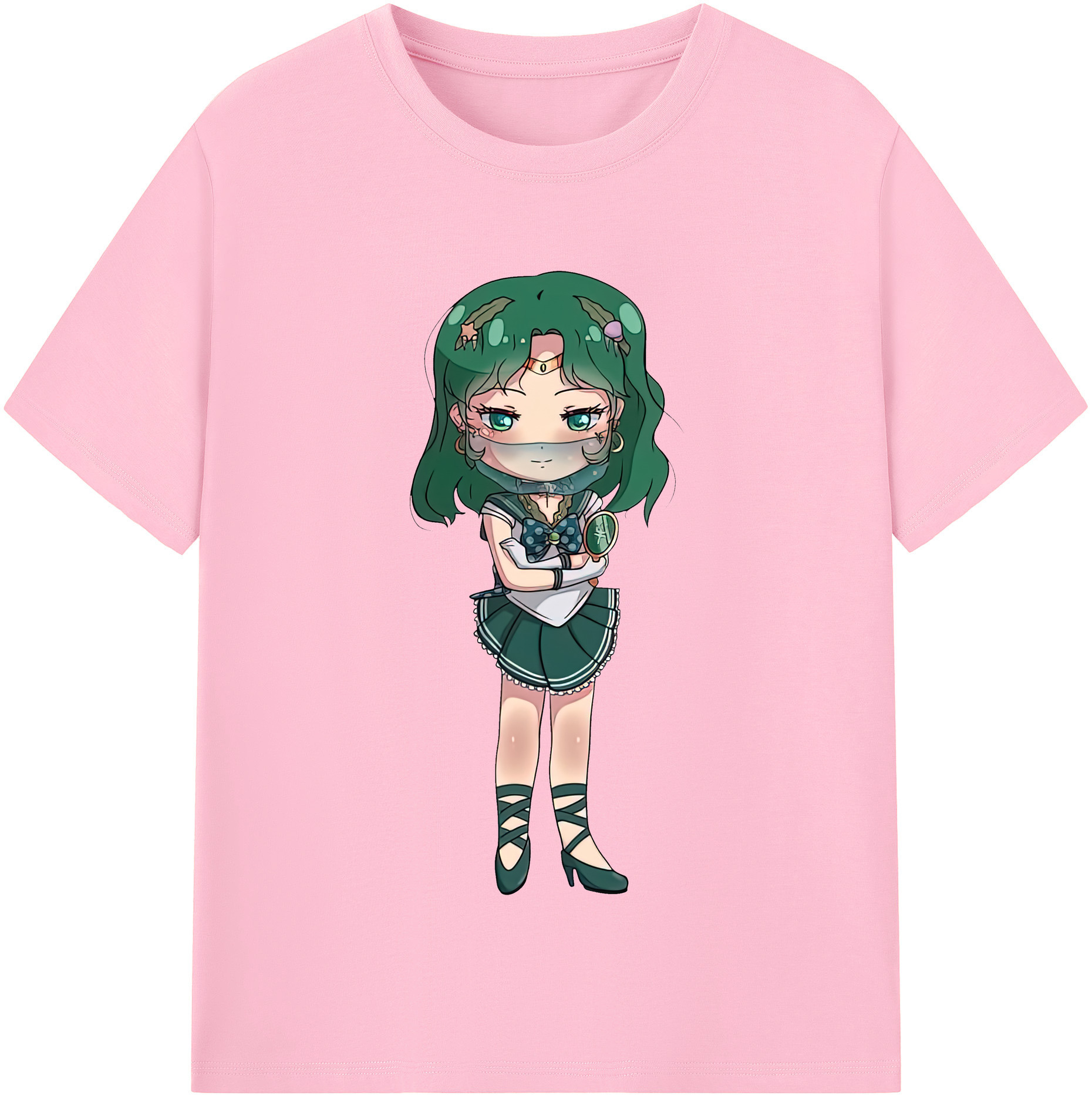 （画像用） 美少女戦士セーラームーン 海王 みちる（かいおう みちる） Sailor Moon Kaiou Michiru 綿100％半袖Tシャツ（フロントプリント）