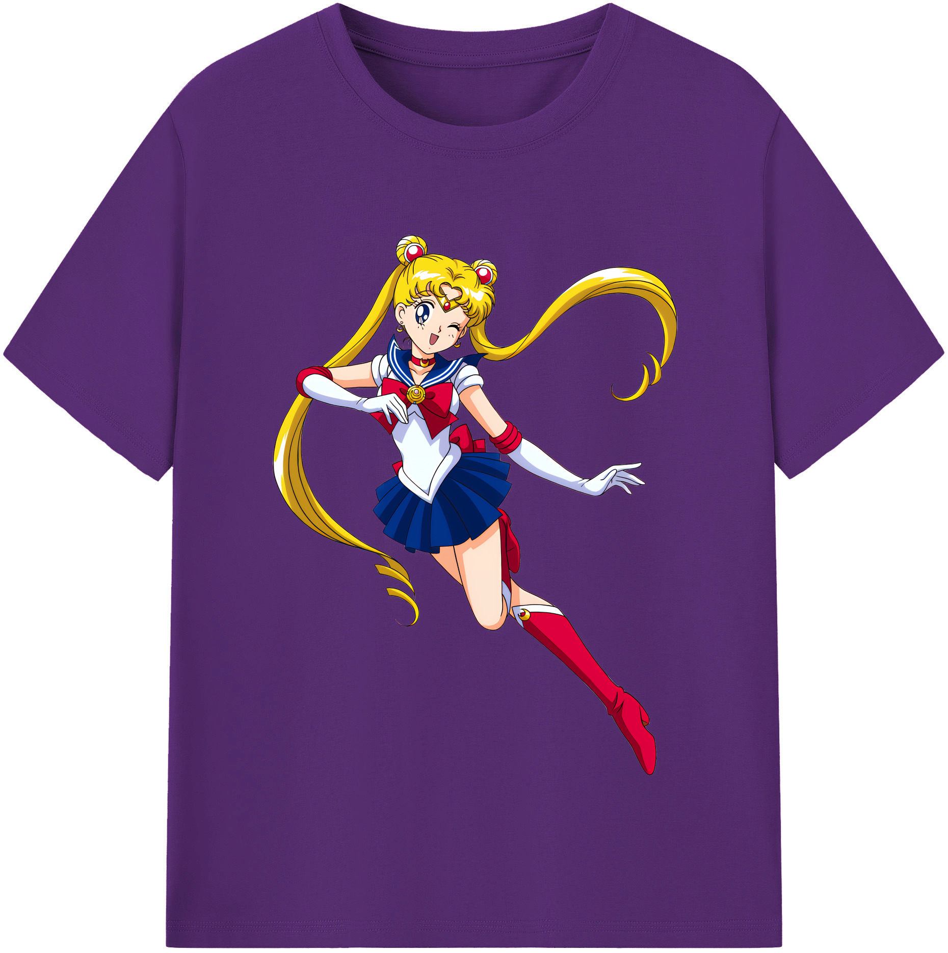 （画像用） 美少女戦士セーラームーン 月野 うさぎ つきの うさぎ Sailor Moon Tsukino Usagi 綿100％半袖Tシャツ（フロントプリント）
