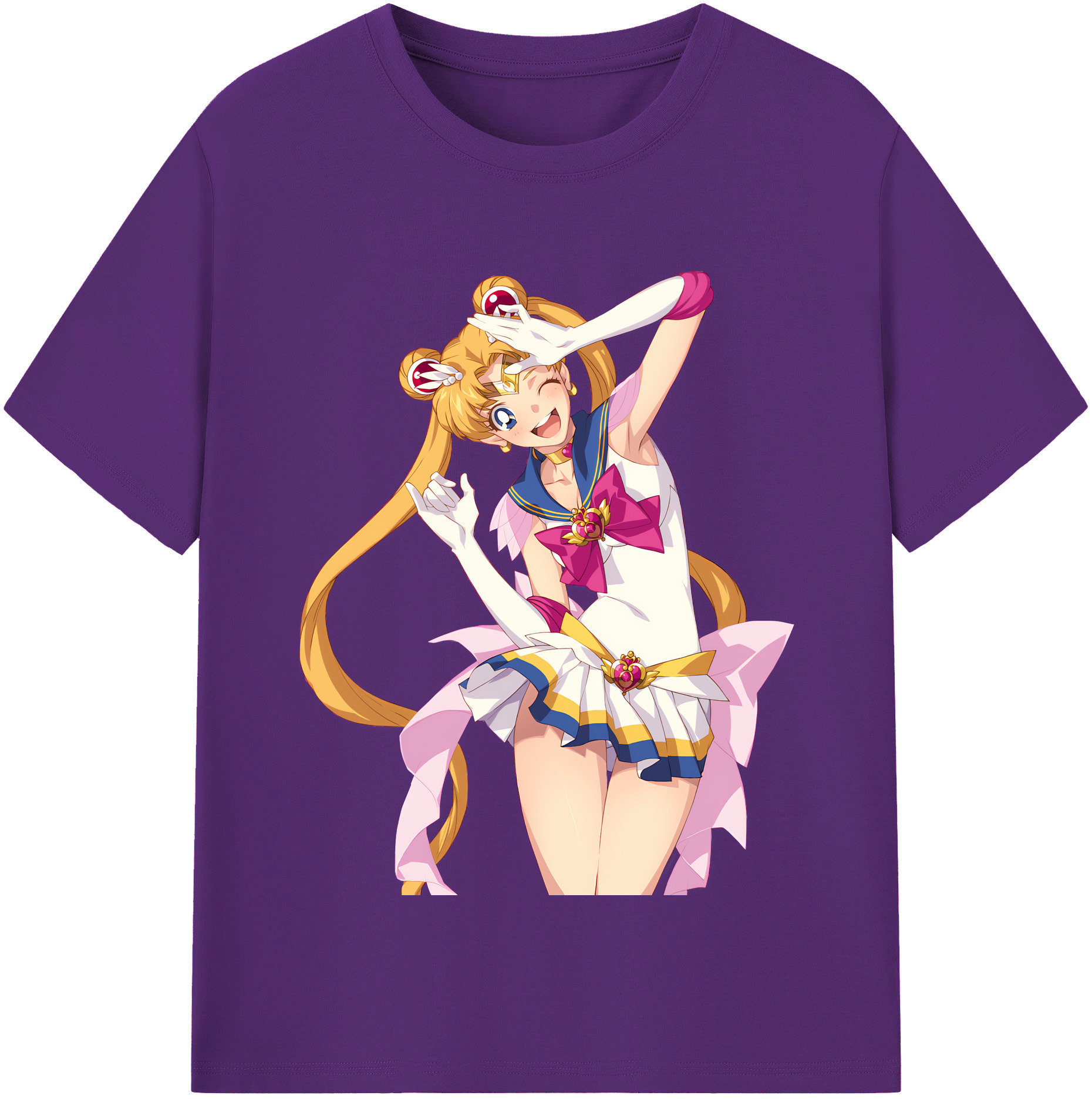 （画像用） 美少女戦士セーラームーン 月野 うさぎ つきの うさぎ Sailor Moon Tsukino Usagi 綿100％半袖Tシャツ（フロントプリント）
